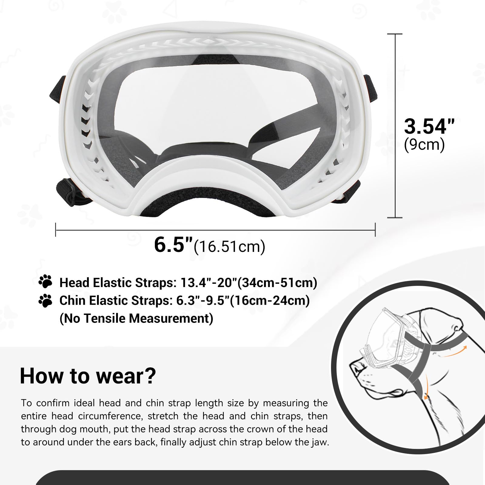 Namsan Clear Dog Goggles For Large Dogs, Wide Eyecup & Soft Frame, Anti-Uv Sunglasses For Dogs Medium To Large Breed, Driving Do
