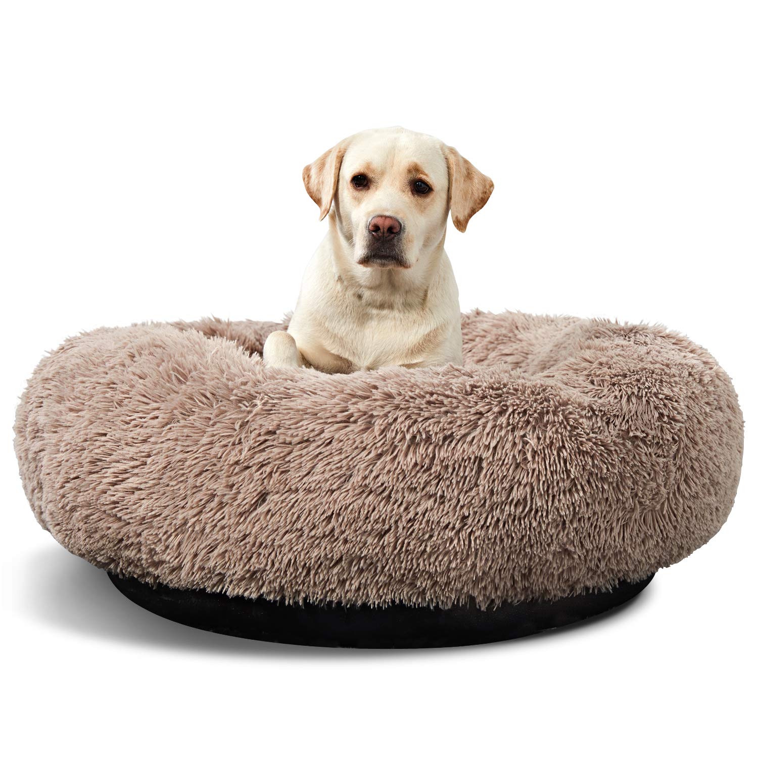 Washable Dog Round Bed Large, Donut Dog Bed Large Dog, Comfy Dog Calming Cuddler Bed
