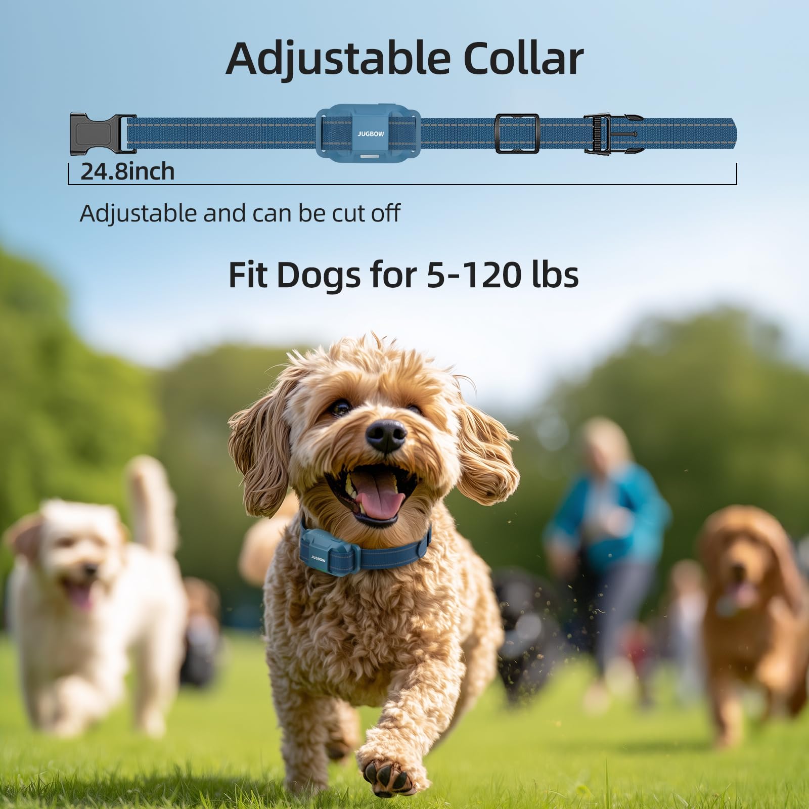 Jugbow Dog Training Collar For 3 Dogs- 4200Ft Training Collar With Remote For 5-120 Lb Large Medium Small Dogs, Rechargeable Wat