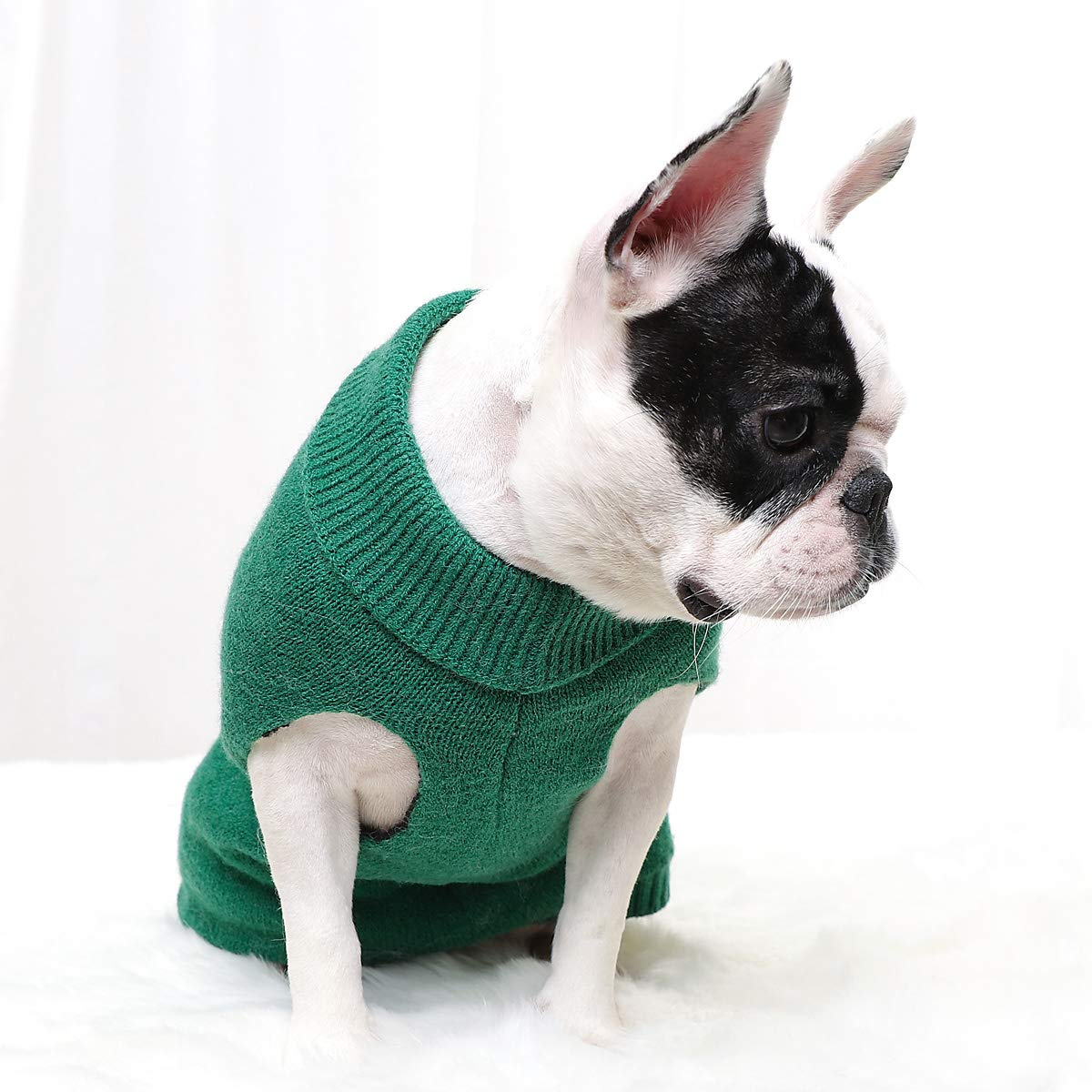 Zjyufy Christmas Dog Sweater Small Dog Boys Sweater Xmas Soft Winter Warm Dog Sweater Reindeer Turtleneck Knitted Sweater For Sm