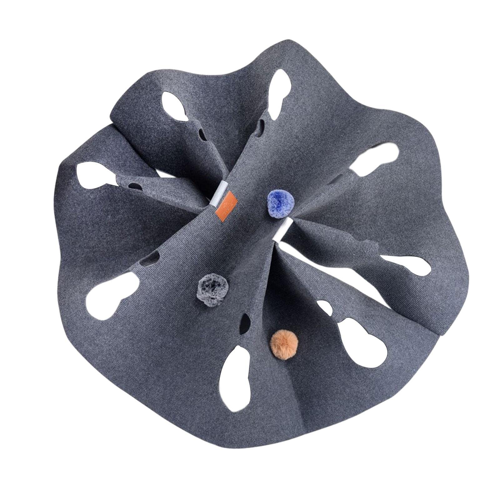 Ilsmysutra Cat Activity Play Mat Interactive Toys Warm Collapsible Rug For Scratching Round Gray | Cat Supplies | Toys
