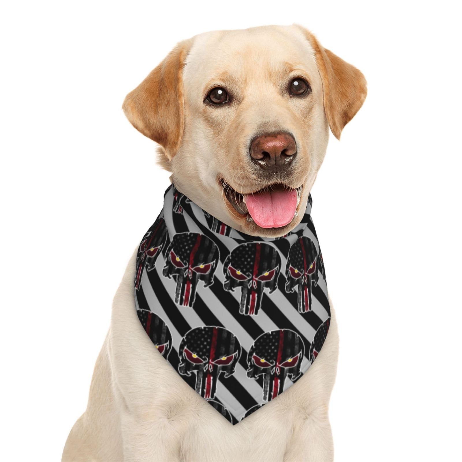 American Flag Skull Dog Bandana Scarf Triangle Bibs Pet Accessories Cat Kerchief
