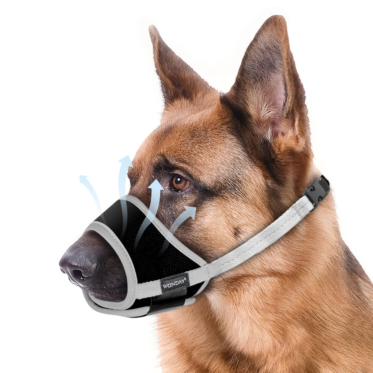 Dog Muzzle For Medium Dogs, Dog Muzzle For Large Dogs Biting, Soft Nylon Muzzle Anti Biting Barking Chewing,Air Mesh Breathable Drinkable Adjustable Pet Muzzle For Medium Large Dogs Xl Gray