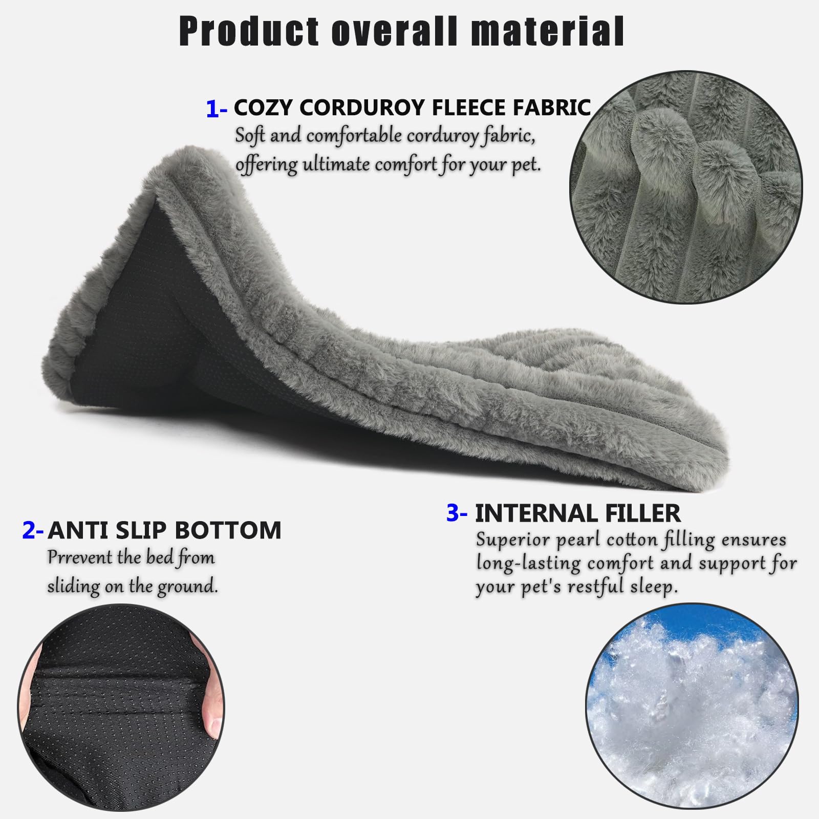Extra Small Dog Crate Pad 18 X 12 Dog Beds For Tiny Dogs Deluxe Corduroy Fleece Fluffy Comfy Kennel Pad Washable Cute Flat Cat B
