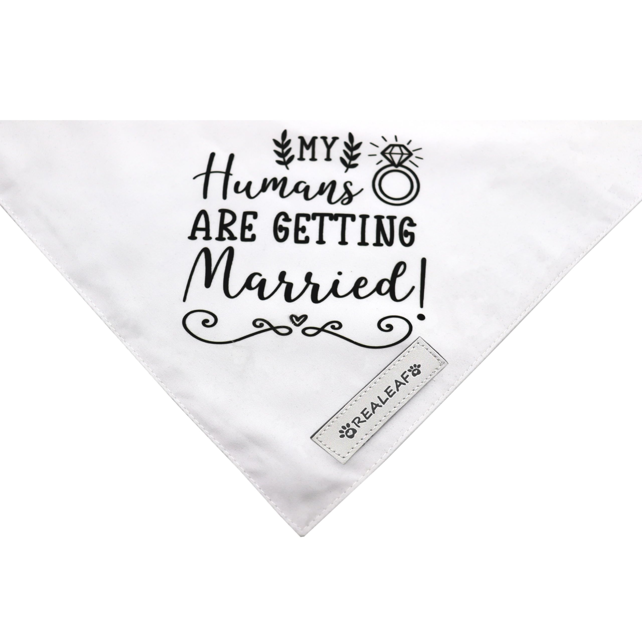 Realeaf Engagement Gift, My Humans Are Getting Married Dog Bandana, Dog Wedding Outfit For Boy And Girl, Premium Durable Fabric,