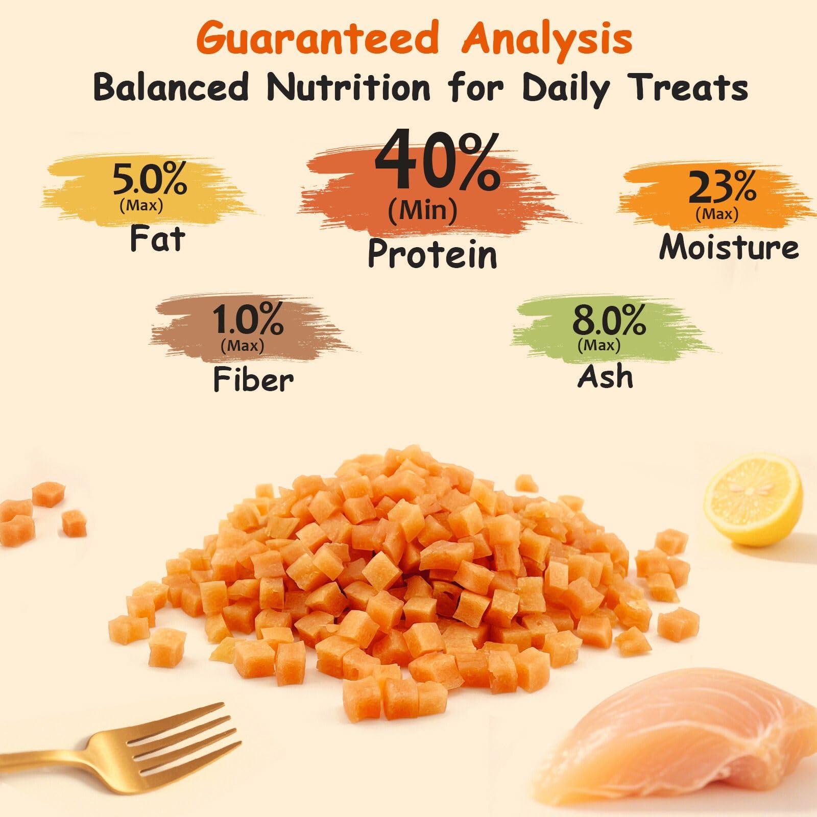PETPURO Soft Chicken Treats for Dogs and Cats, Grain Free Training Snacks, High Protein Chewy Bites for Small Dogs and Kittens,