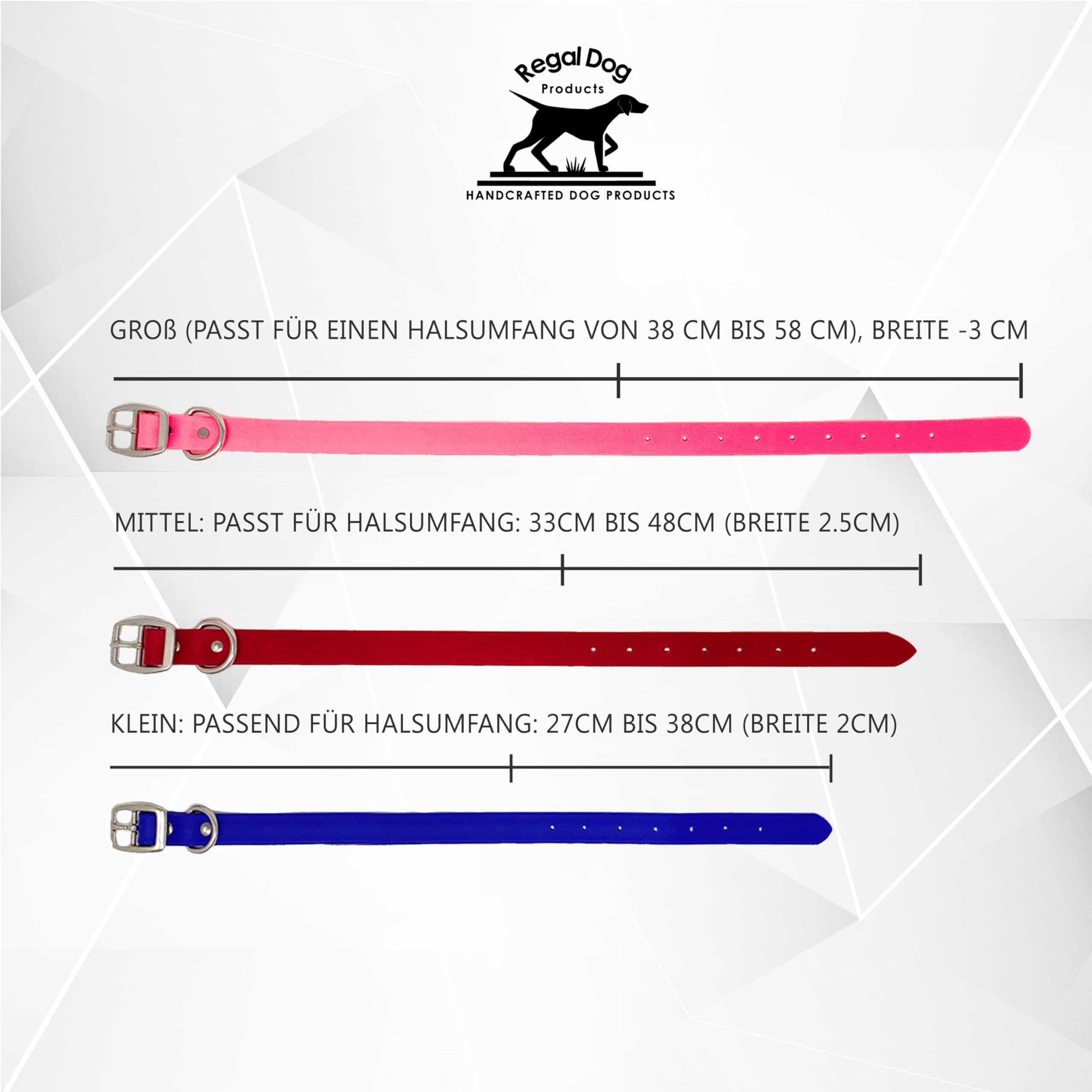 Regal Dog Products Medium Blue Waterproof Dog Collar And Leash Set | Heavy Duty Double Buckle & D Ring - 5'Ft Leash | Adjustable