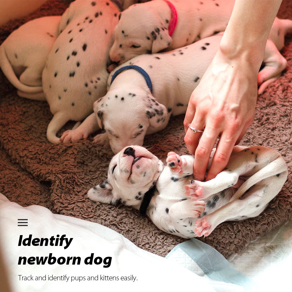 Puppy Whelping Collars, Uiuix 15 Colors Puppy Id Collars, Double-Sided Soft Adjustable Id Bands For Newborn Pet Dog Cat (15 Pcs)