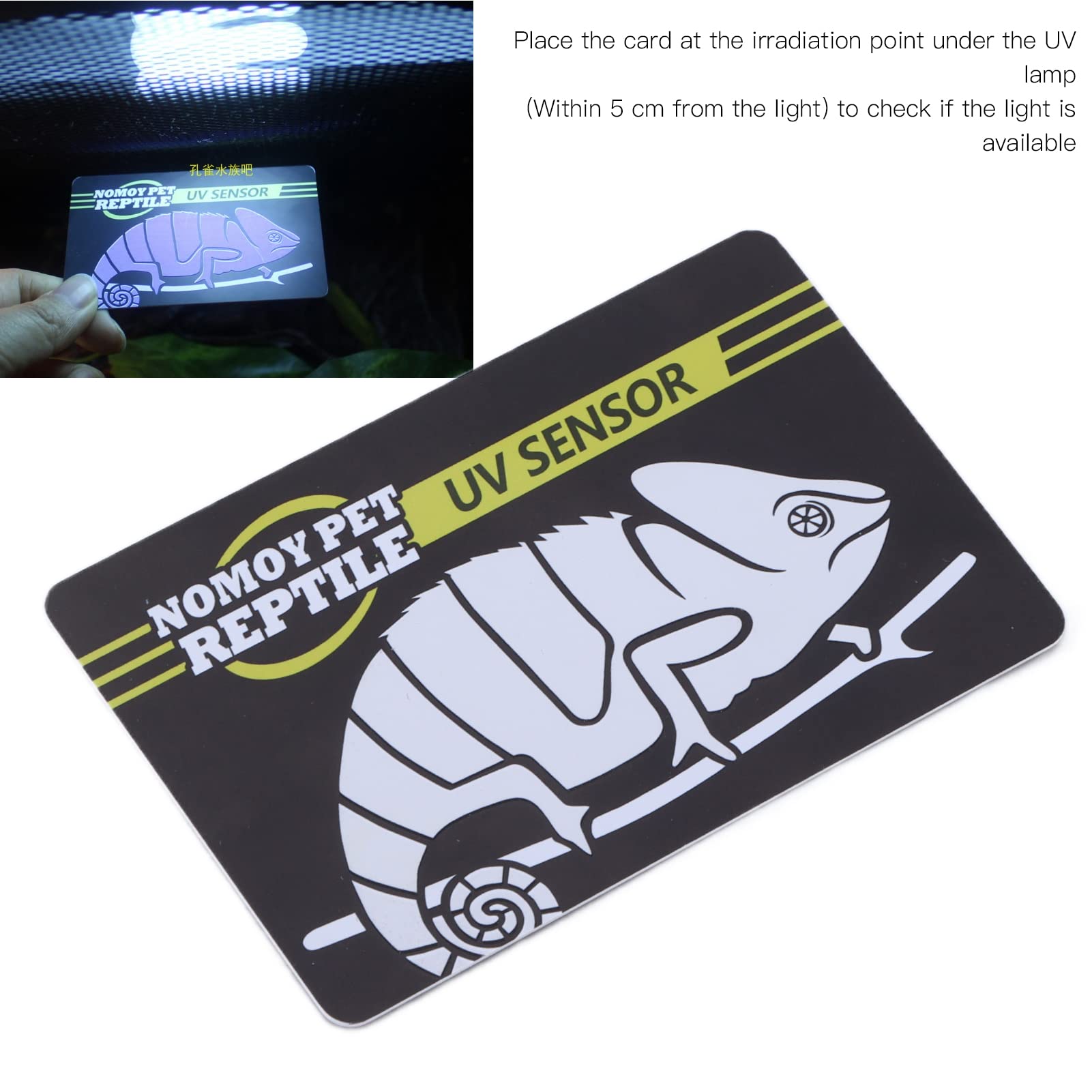 Heepdd 5Pcs Quick Test Uvb Sensor Cards, Reptile Tester Heating Lamp Photochromic Uvb Card Indicator For Uva Uvb Reptile Bulb Li