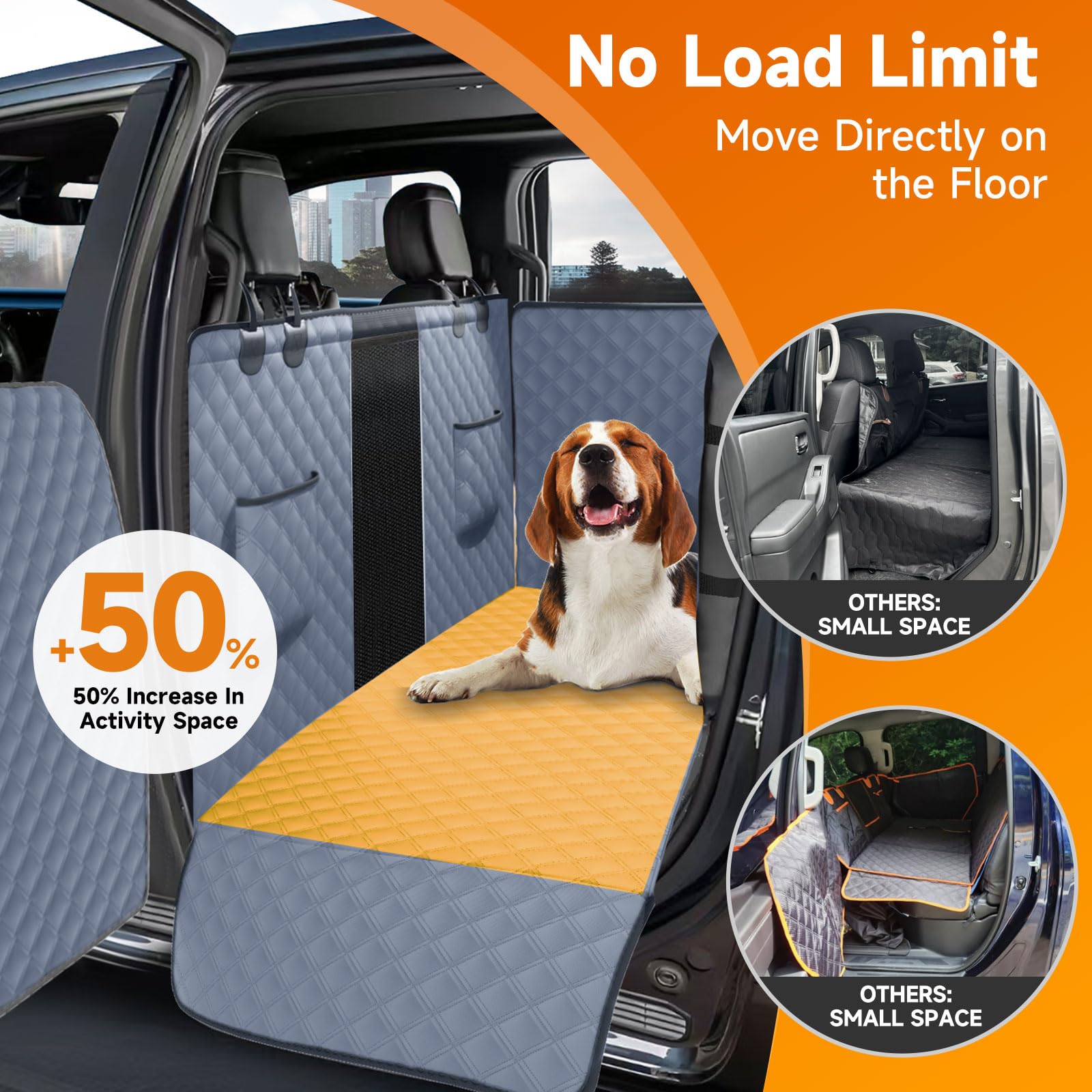 Sanqitara Xl Dog Truck Seat Cover With Car Door Protector - Waterproof Full Coverage Back Seat Cover For Trucks With Flip-Up Rea