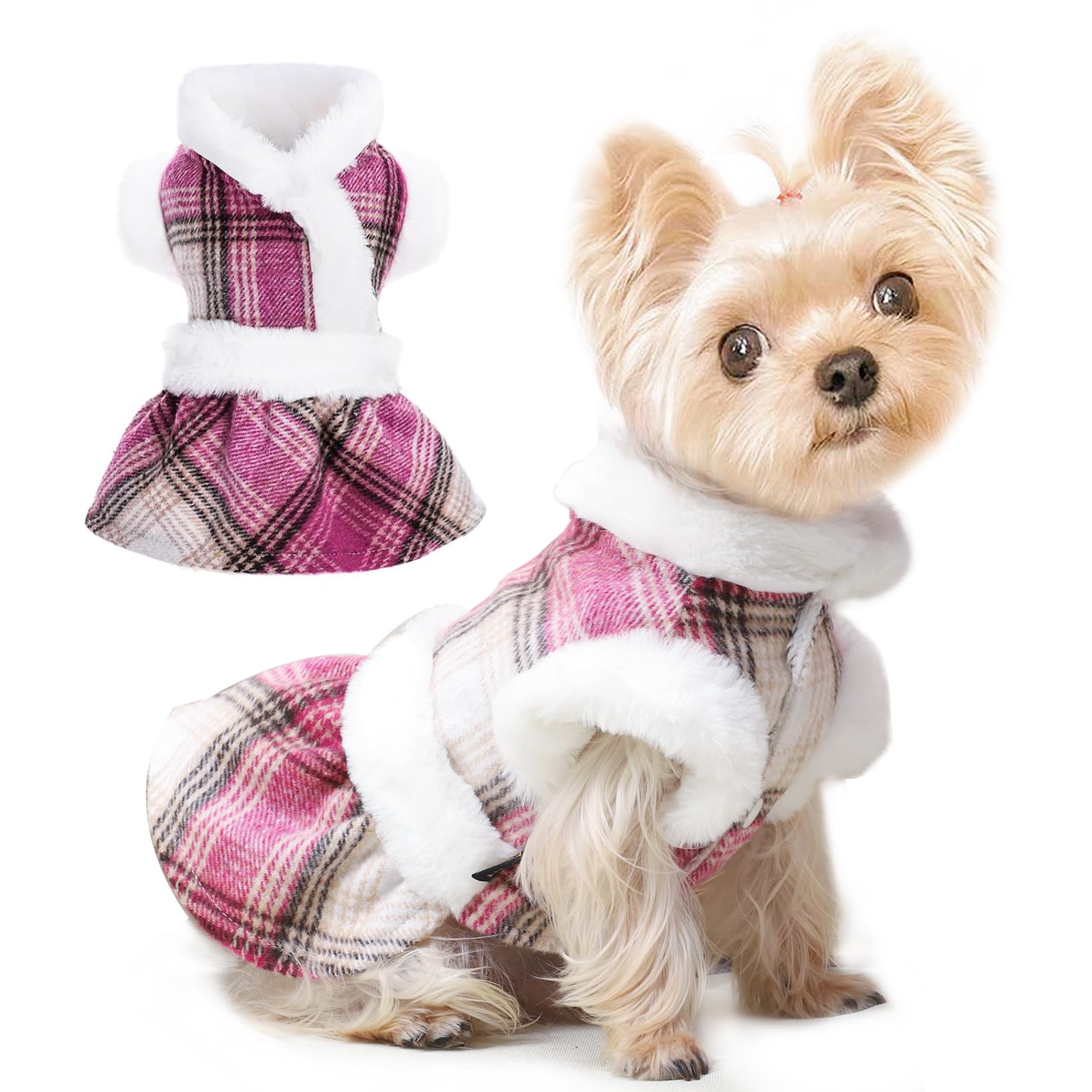 Dog Sweater Valentine'S Day Dog Clothes For Small Dogs Boy Girl Dog Dress Warm Fleece Chihuahua Yorkie Teacup Dog Sweaters Dress