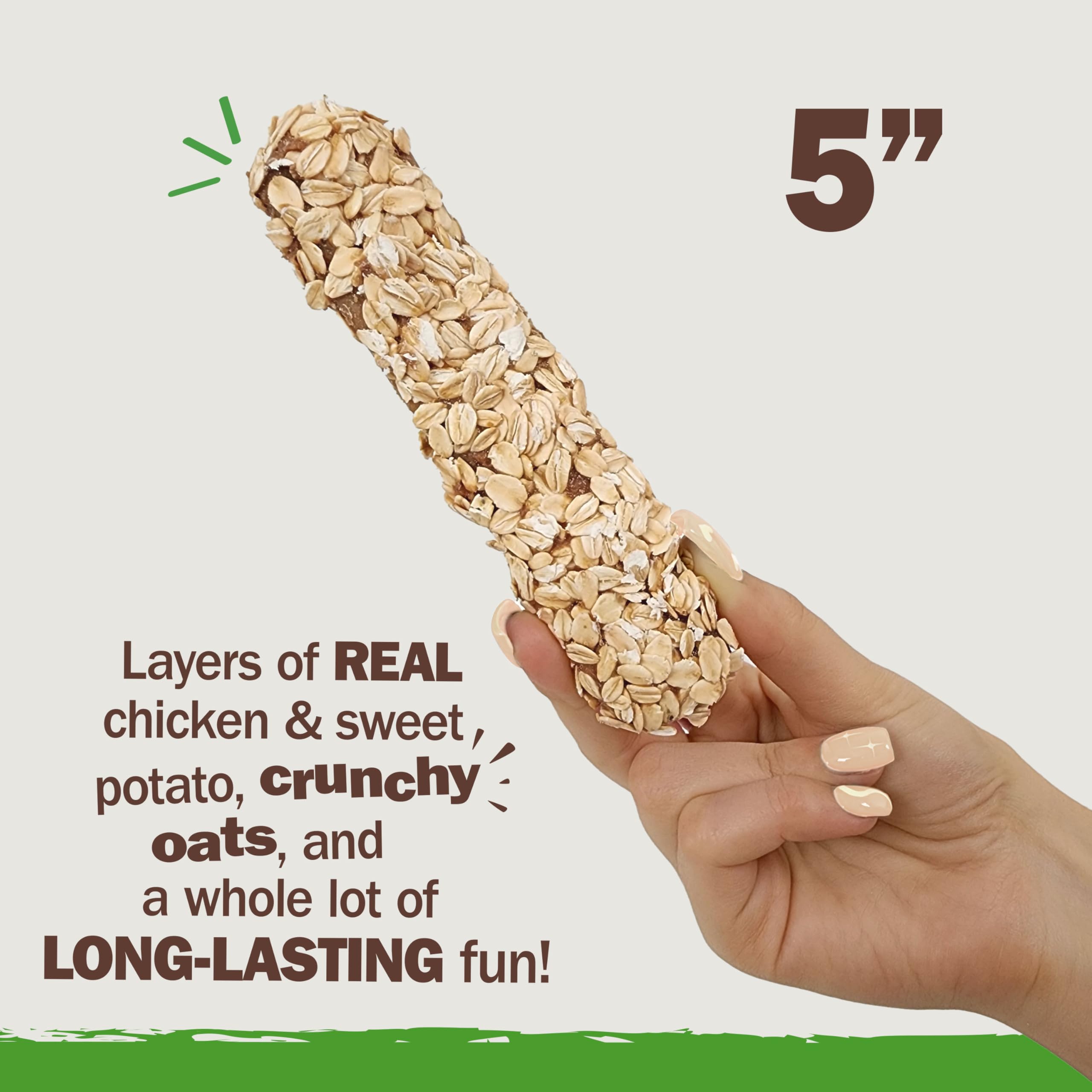Cadet Chewalicious Layered N Dipped with Oats, Rawhide-Free Dog Chews, Limited-Ingredient & Long-Lasting Chew Treats for Dogs,