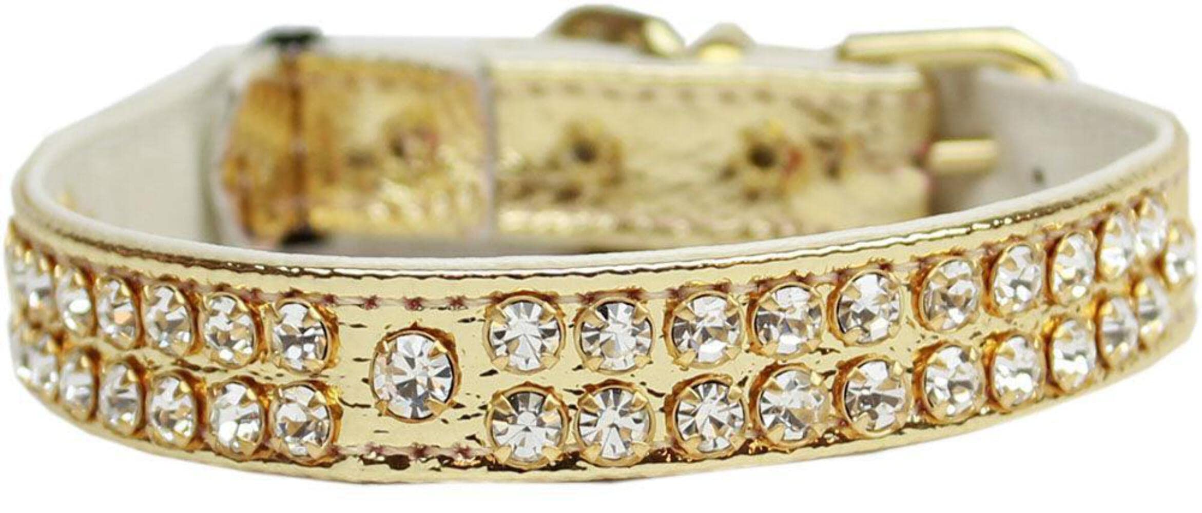 Cat Breakaway Collar, &quot;Two Row Clear Crystal Swank&quot; Pink 10