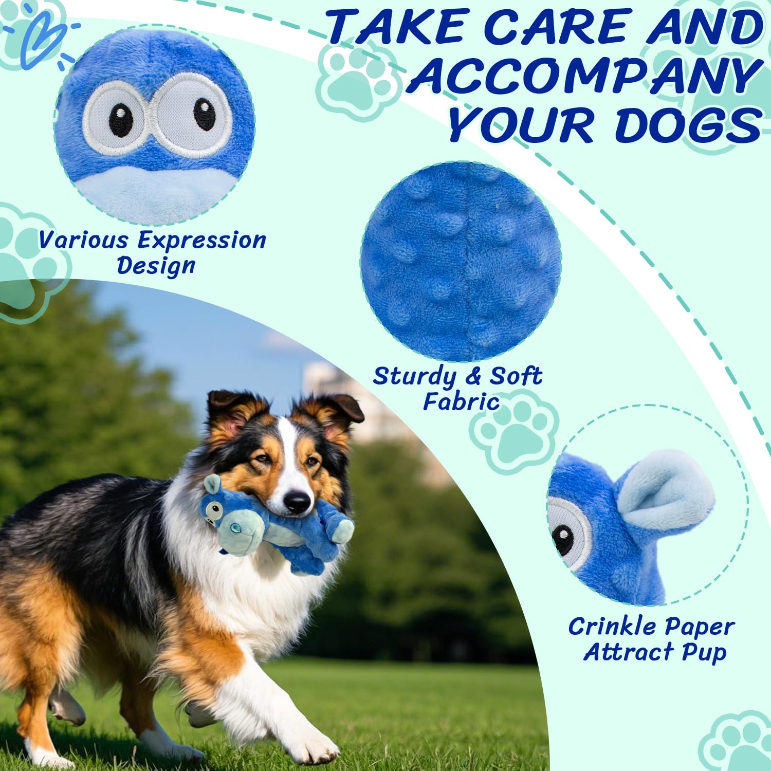 Meetyooo Squeaky Stuffed Dog Toys, Chew Toy For Large Medium Small Breeds, Plush Dog Toys To Keep Them Busy, Puppy Teething Dog