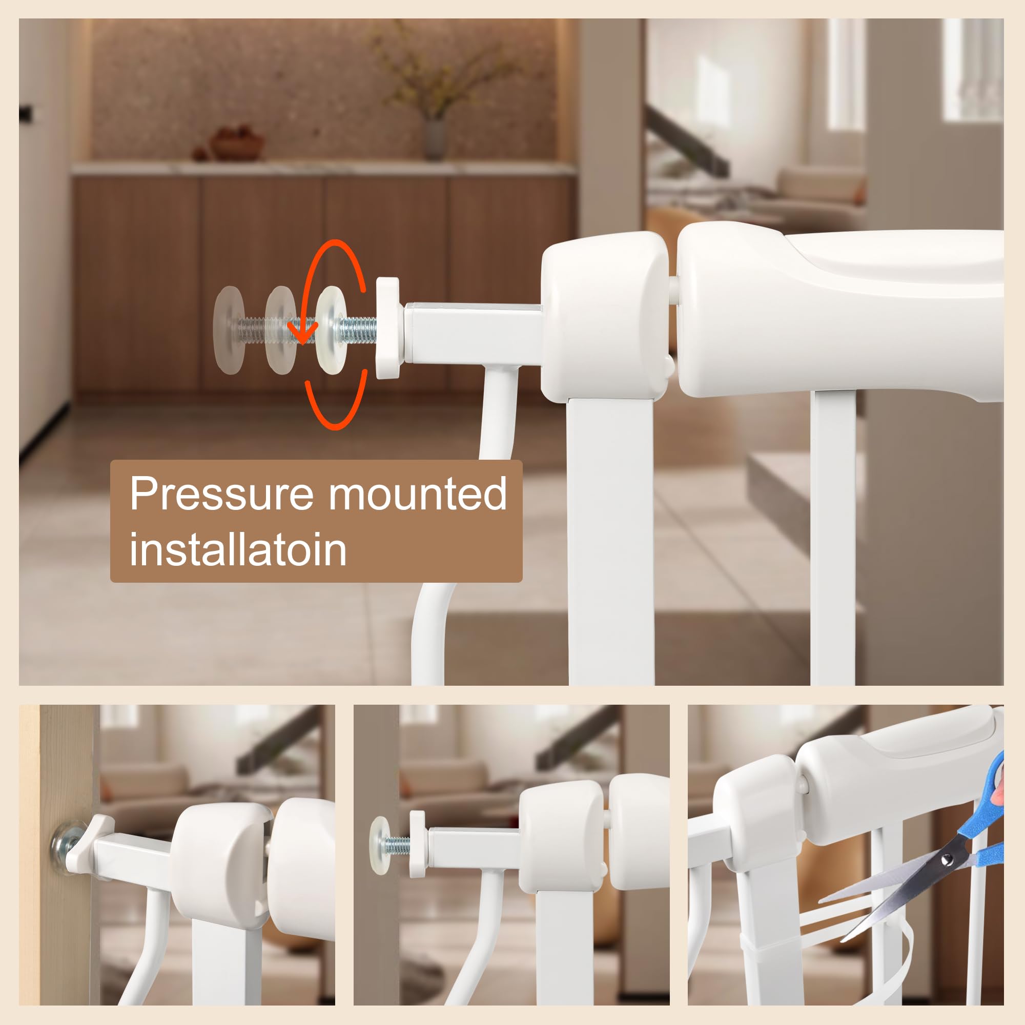 Extra Wide Baby Gate with Door Pressure Mounted 66.92-71.65 Inch,Child Baby Gates for Doorways No Drilling,Walk Through Dog Gate