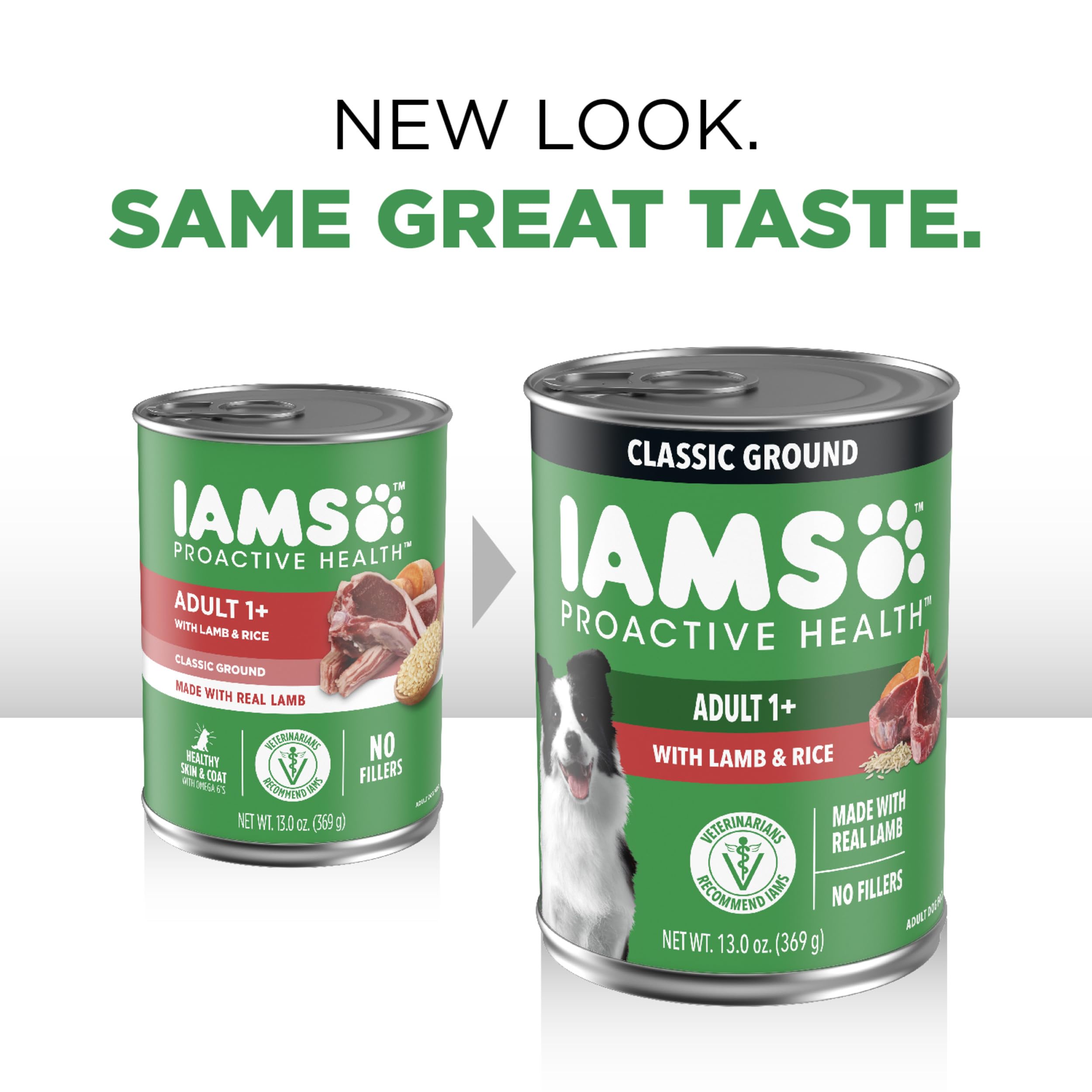 IAMS Proactive Health Adult Wet Dog Food Classic Ground with Lamb and Rice, 13 oz. Cans, Pack of 12