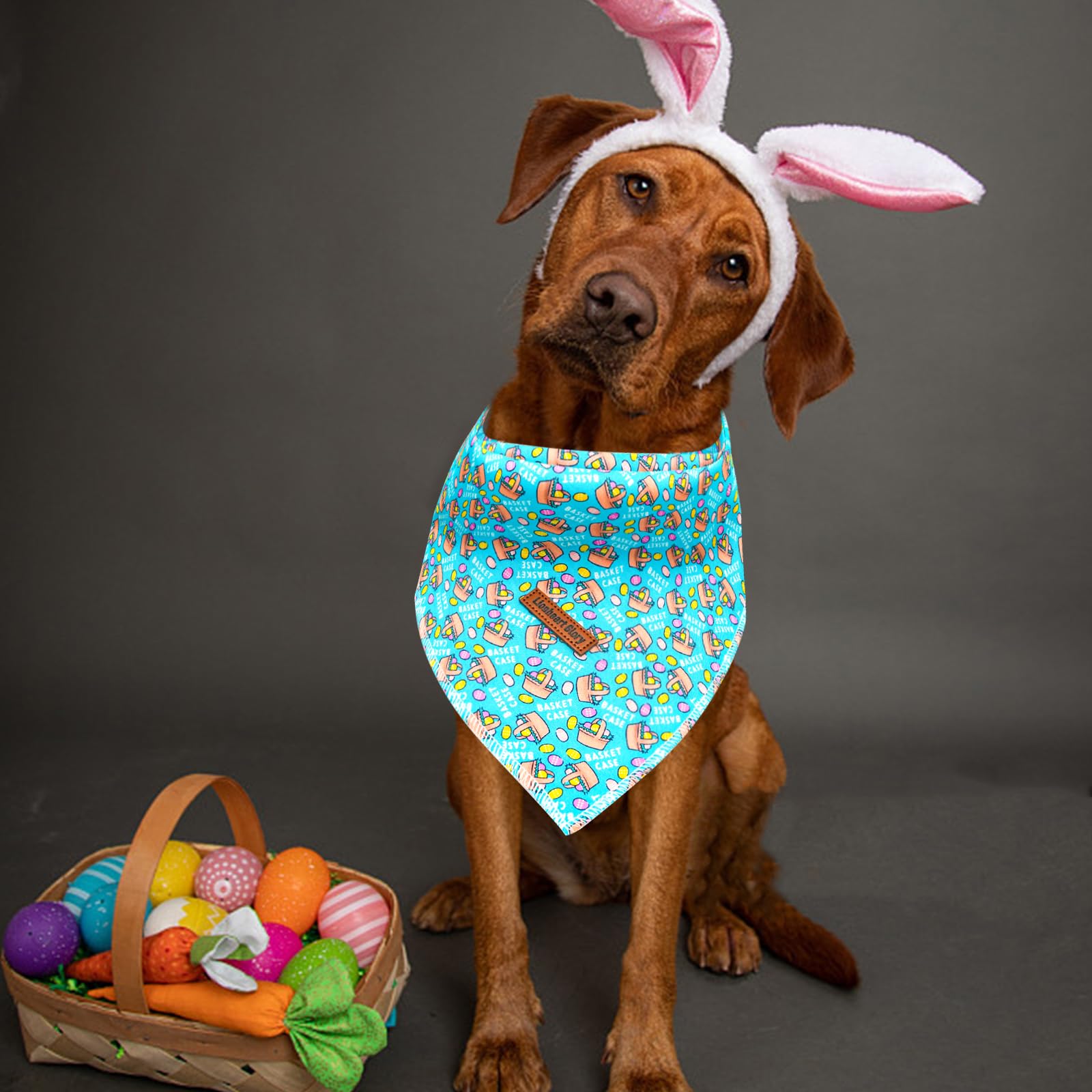 Lionheart Glory Easter Bandana - Washable Soft Dog & Cat Scarf, Square Adjustable Bandanas For Small Pets