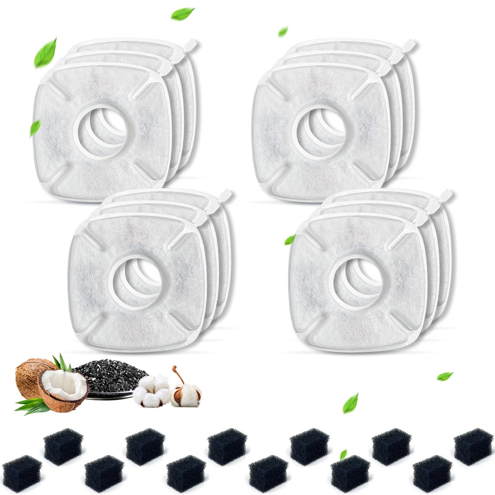 24 Pack Cat Water Fountain Filters Replacement,Compatible With Veken For 67 Oz/2L, 85 Oz/2.5L, 95 Oz/2.5L, 135 Oz/4L Automatic P