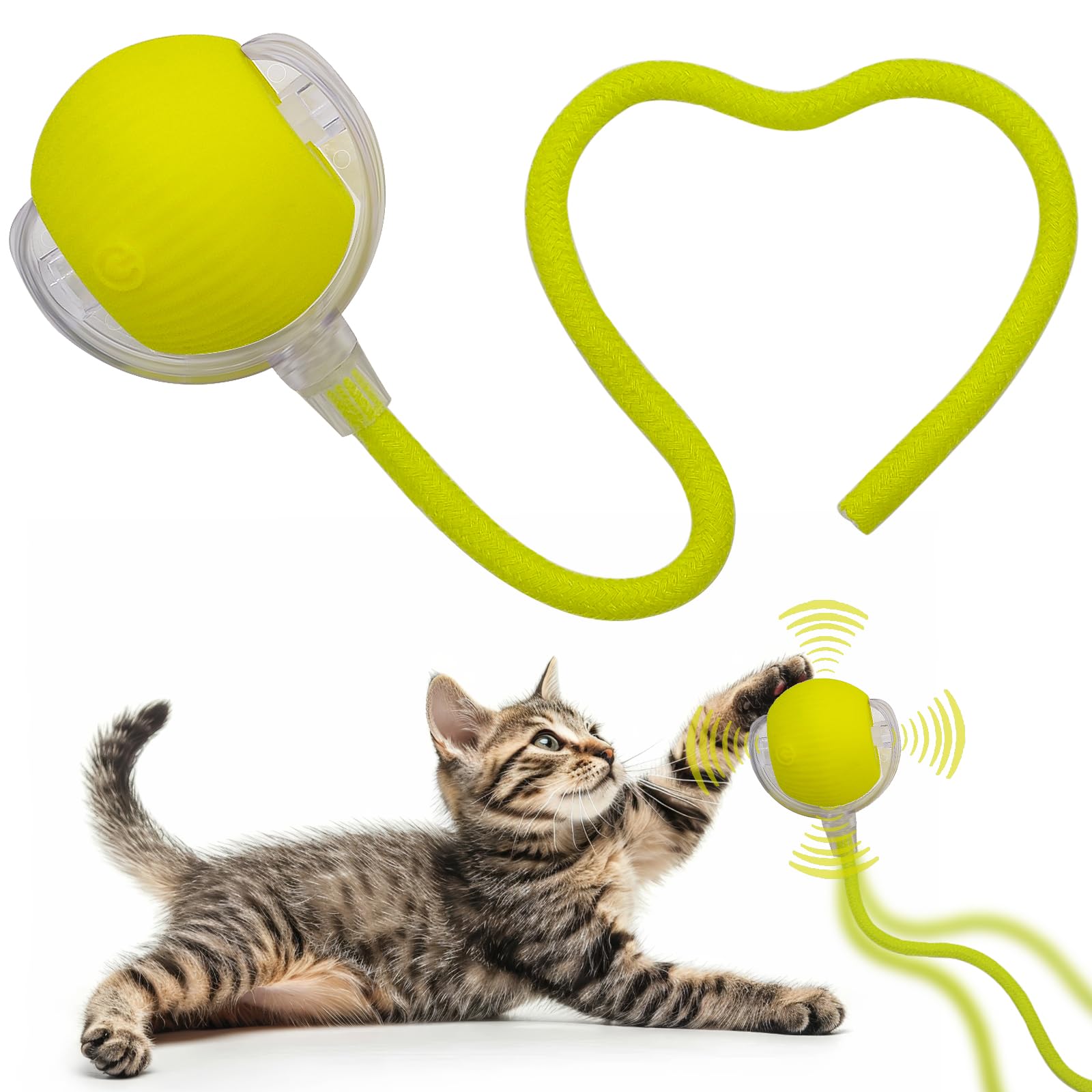 Interactive Cat Dog Toy Ball: Indoor Small Automatic Moving Smart Rolling Fun Pet Game With Led Light And String Tail For Motion