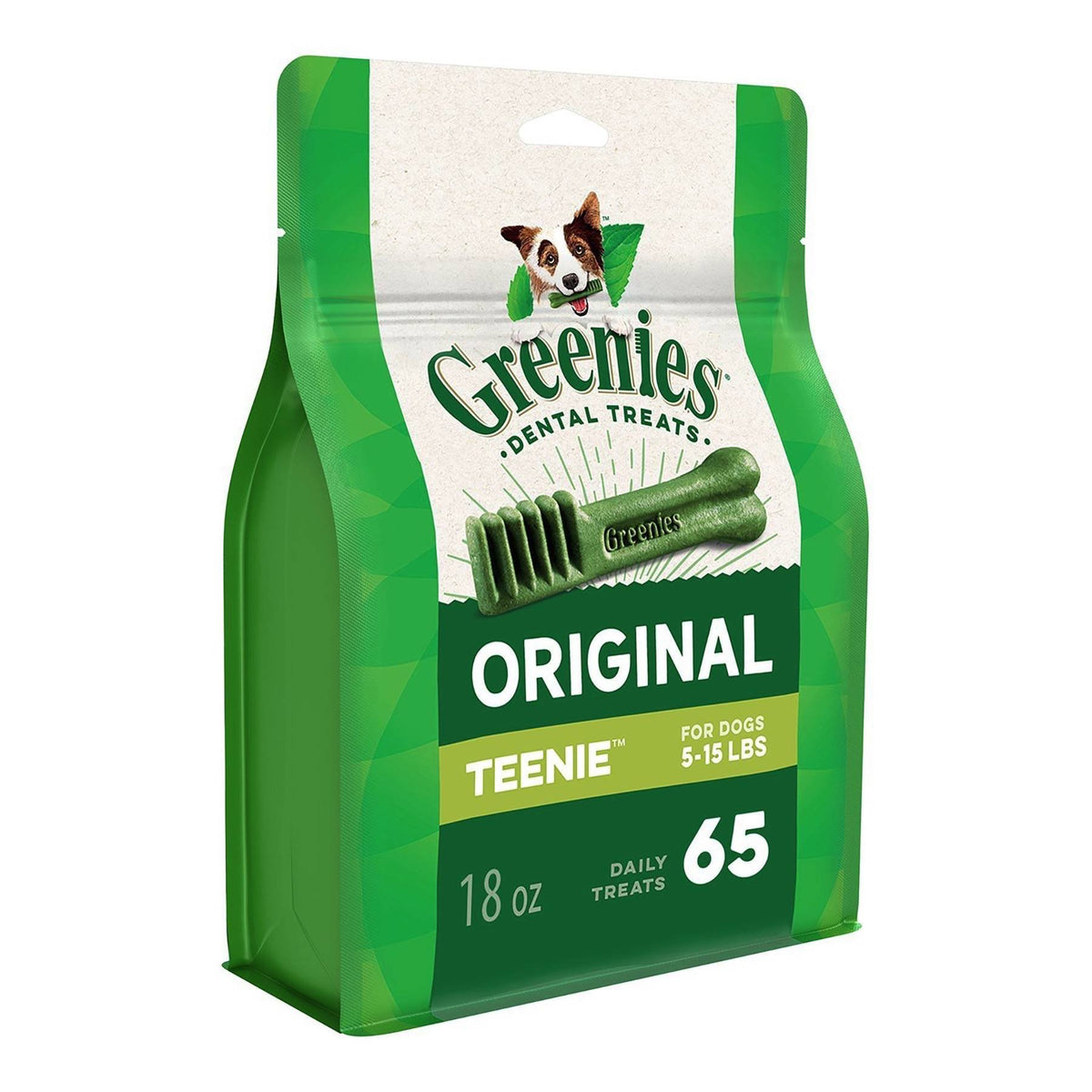 Greenies Original Teenie Natural Dental Care Dog Treats, 18 Oz. Pack (65 Treats)