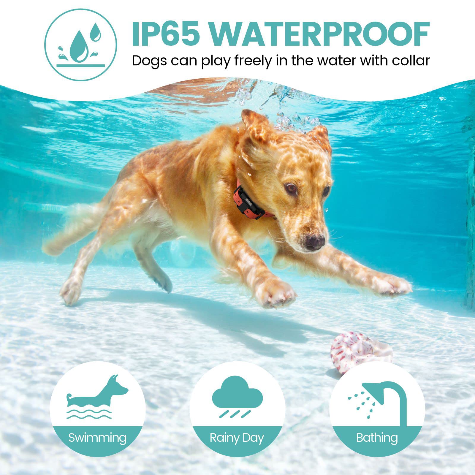 F-Color Dog Shock Collar 3 Pack - Dog Training Collar With Remote Ip65 Waterproof E Collar For Dogs Training With Light Shock Vibrate And Beep Collars For Small Medium Large Beeds