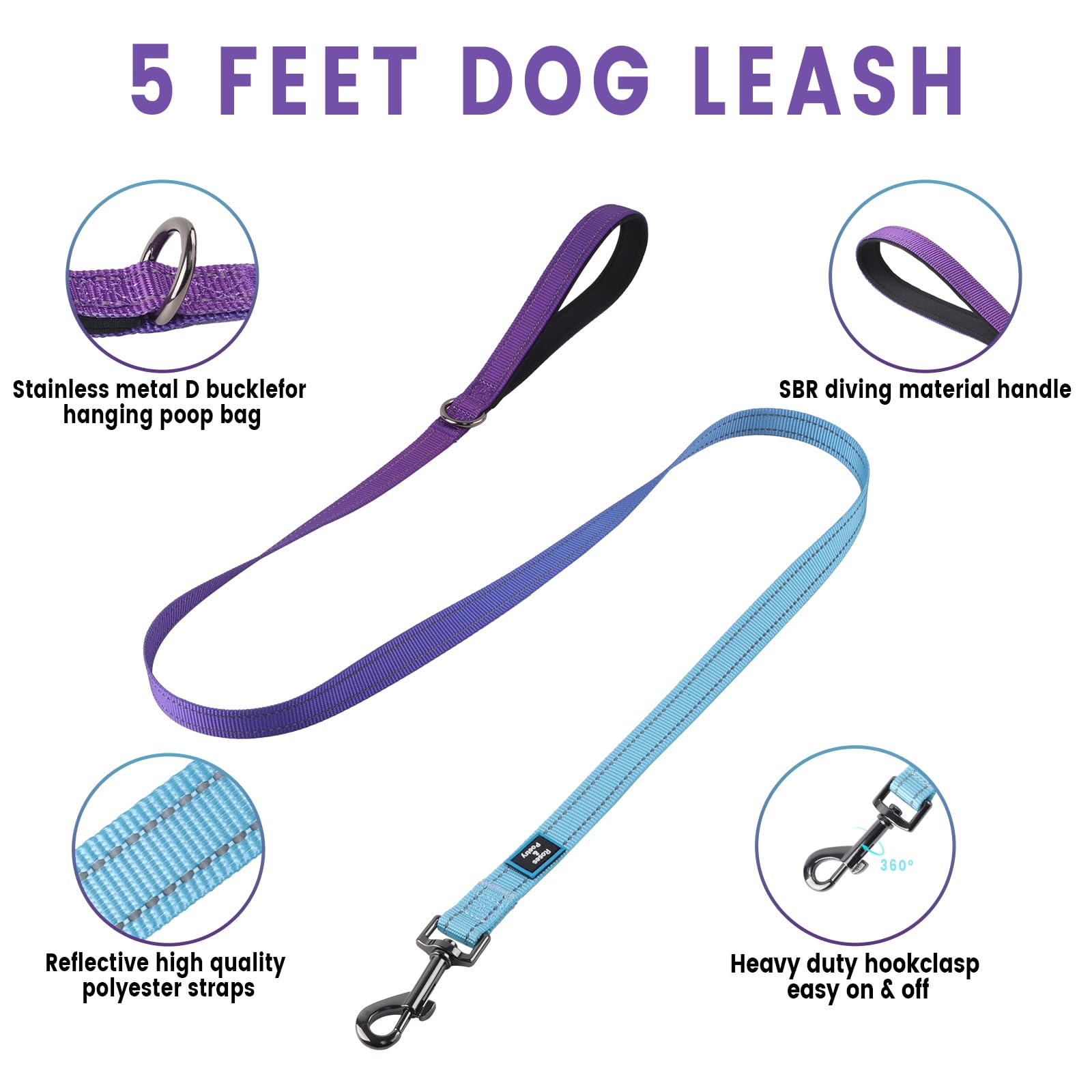 Roses&Poetry Dog Harness And Leash Set For Mediumn Dogs, No Pull Dog Harness Adjustable Reflective, Dog Halter Harnesses Comfort