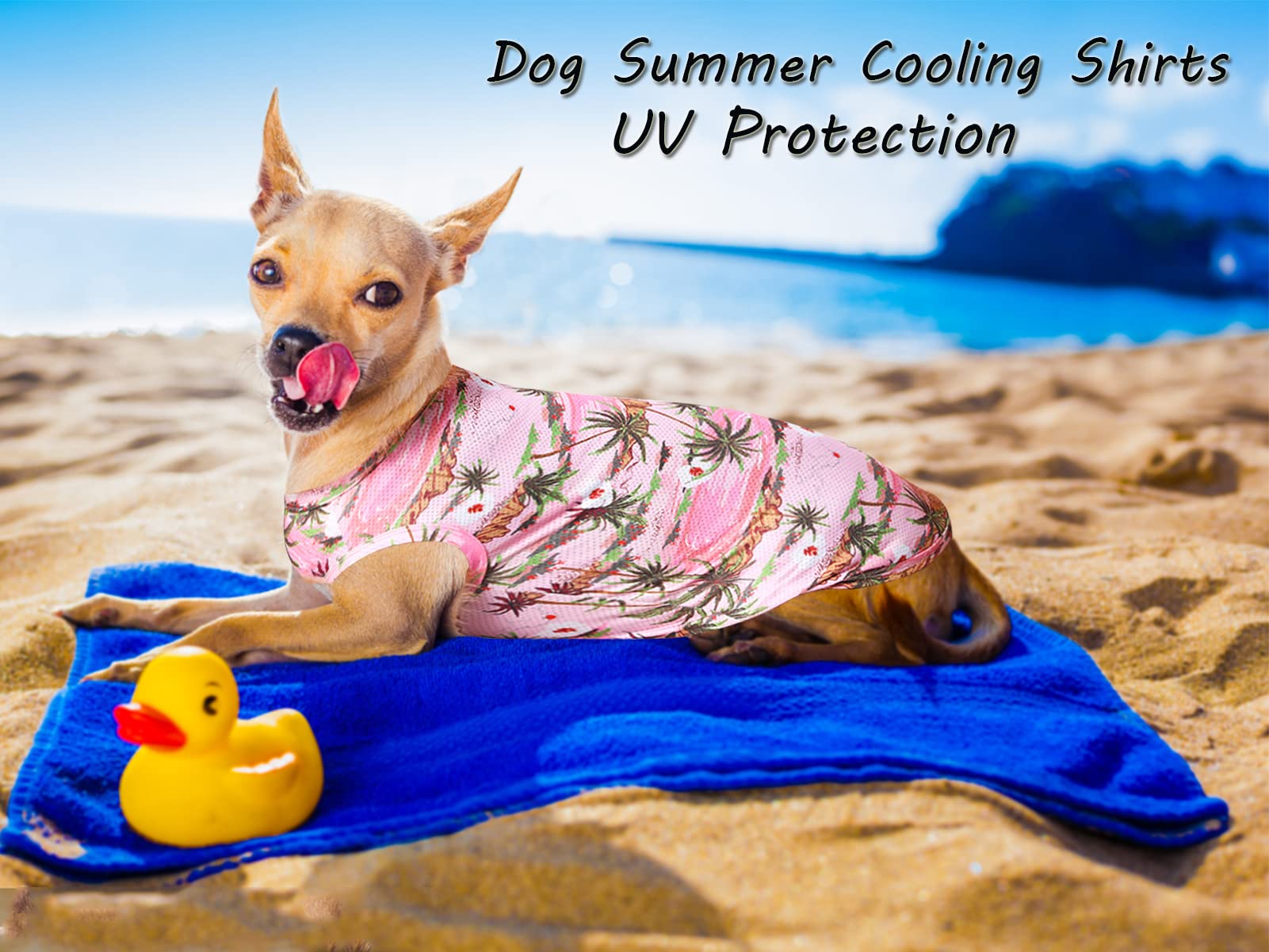 Y-Blue Dog Hawaiian Shirts,Summer Cooling Quick Dry Mesh Breathable T-Shirt Tops For Large Boy Girl Bulldog,Pink+Blue L