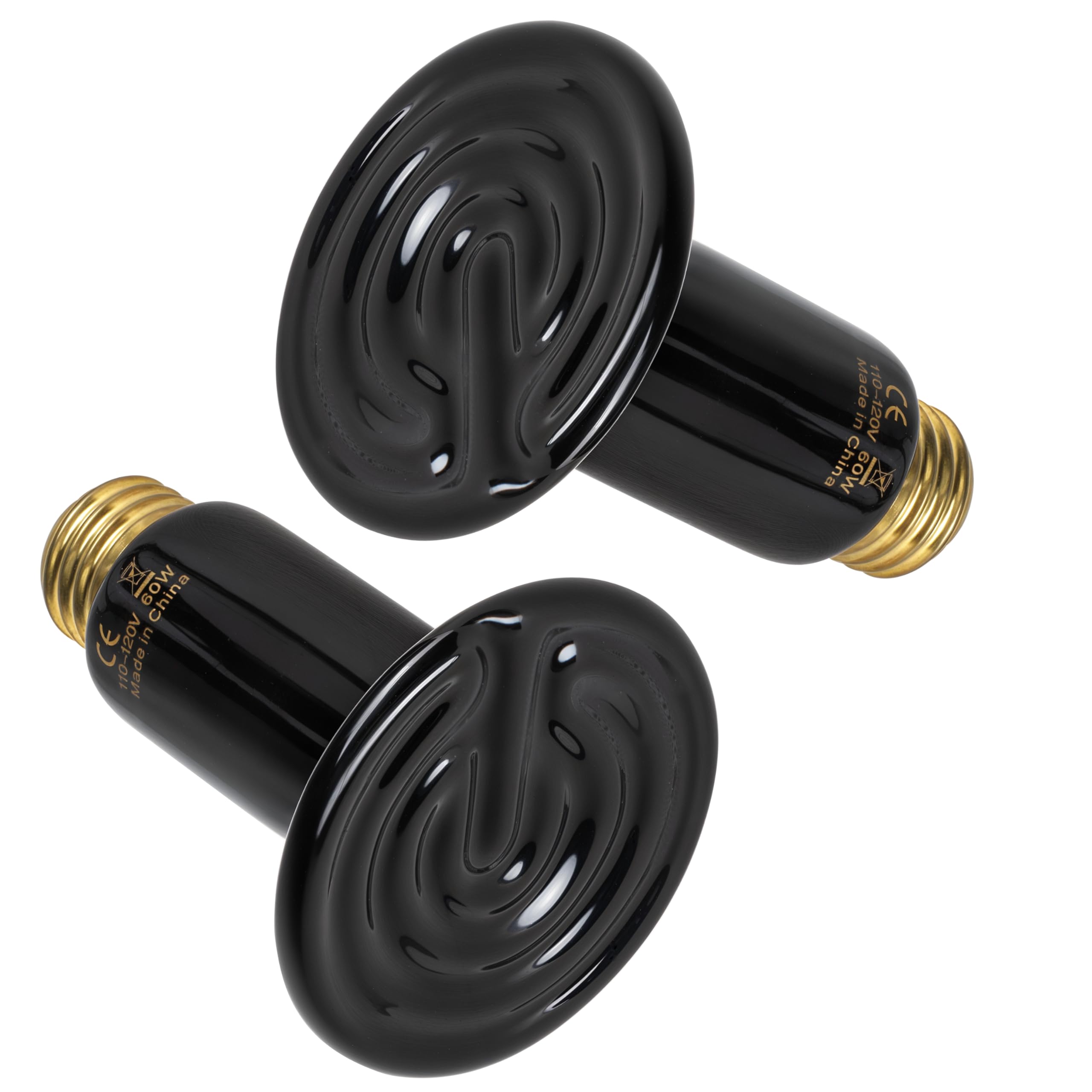 HealSmart 60W Reptile Heat Lamp Ceramic Heat Emitter, No Light Emitting Heat Bulbs, Suitable for Snake/Lizard/Spider, Plant Grow