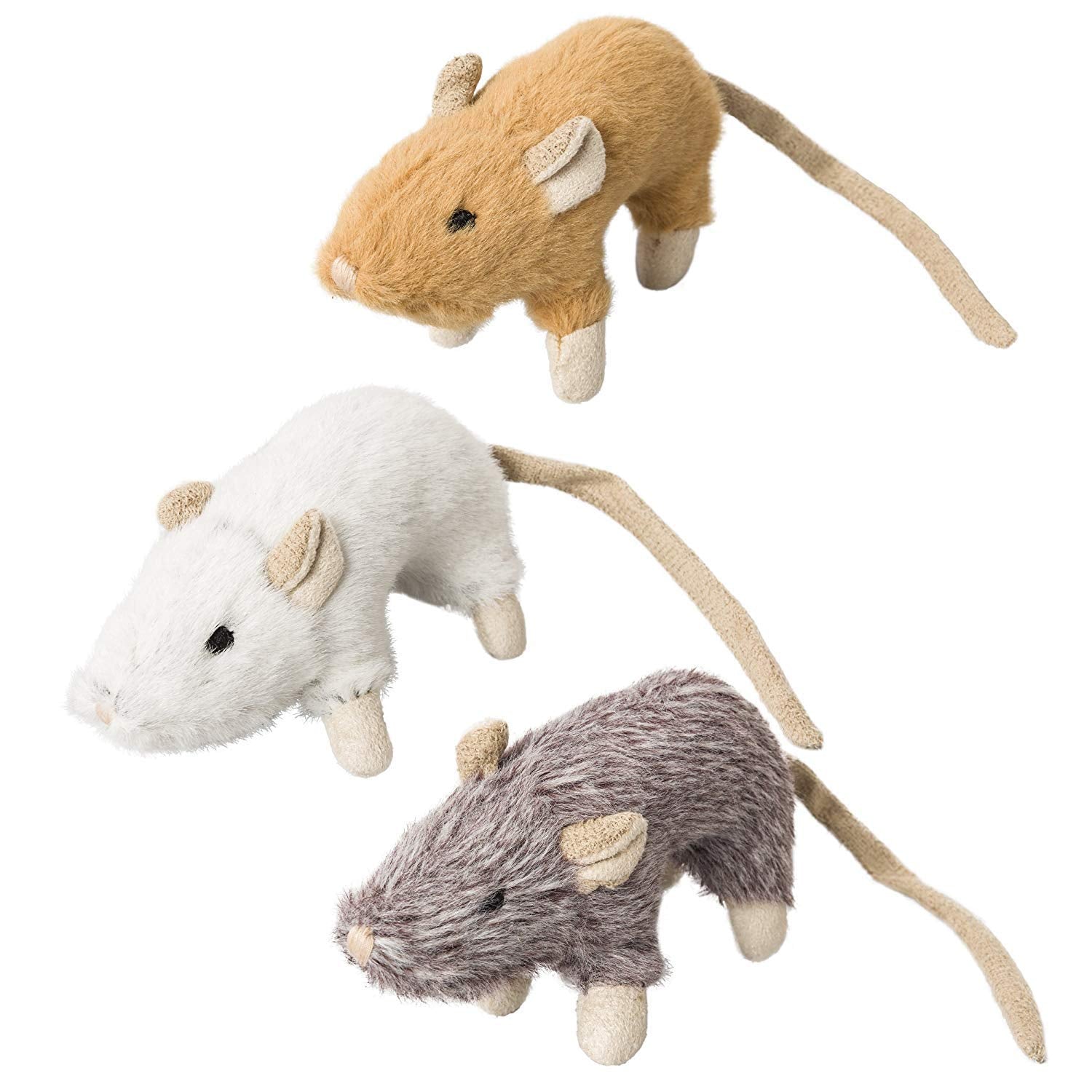Spot 52084 3.5' Wool Mouse Willie With Catnip Cat Toy Assorted Colors