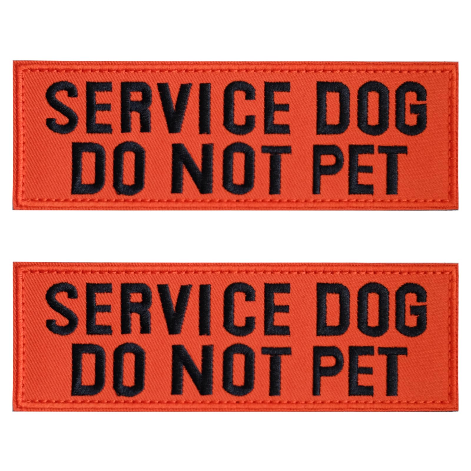 Fitznora Embroidered Service Dog Do Not Pet Patches, 2 Pack Clear Sign With Hook And Loop Pieces, Easy To Read Tabs For Dog Vest