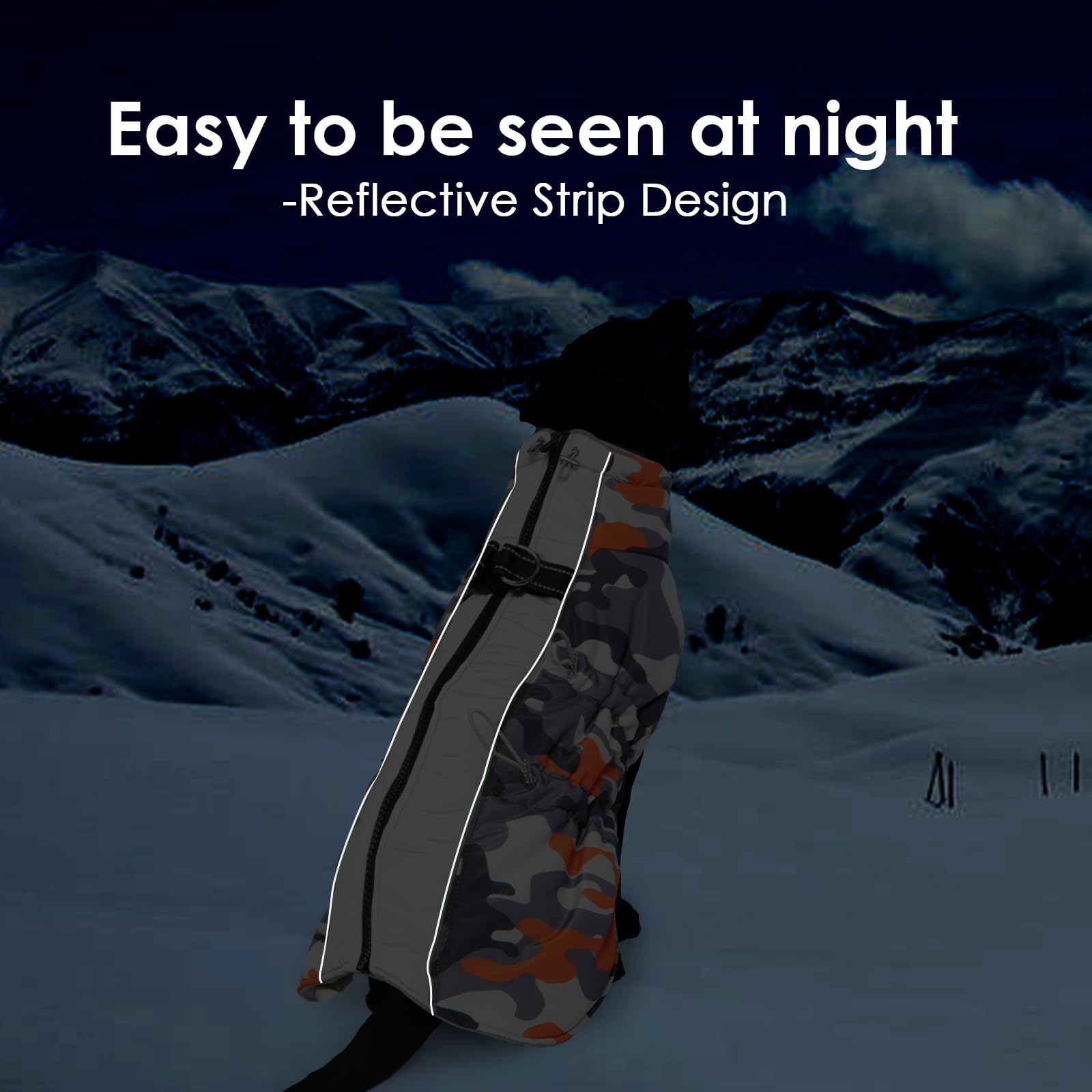 Dog Coat for Large Dogs, Dog Winter Jacket-X Large Warm Dog Coat with Harness Reflective Dog Vest Water-Resistant Dog Snowsuit D