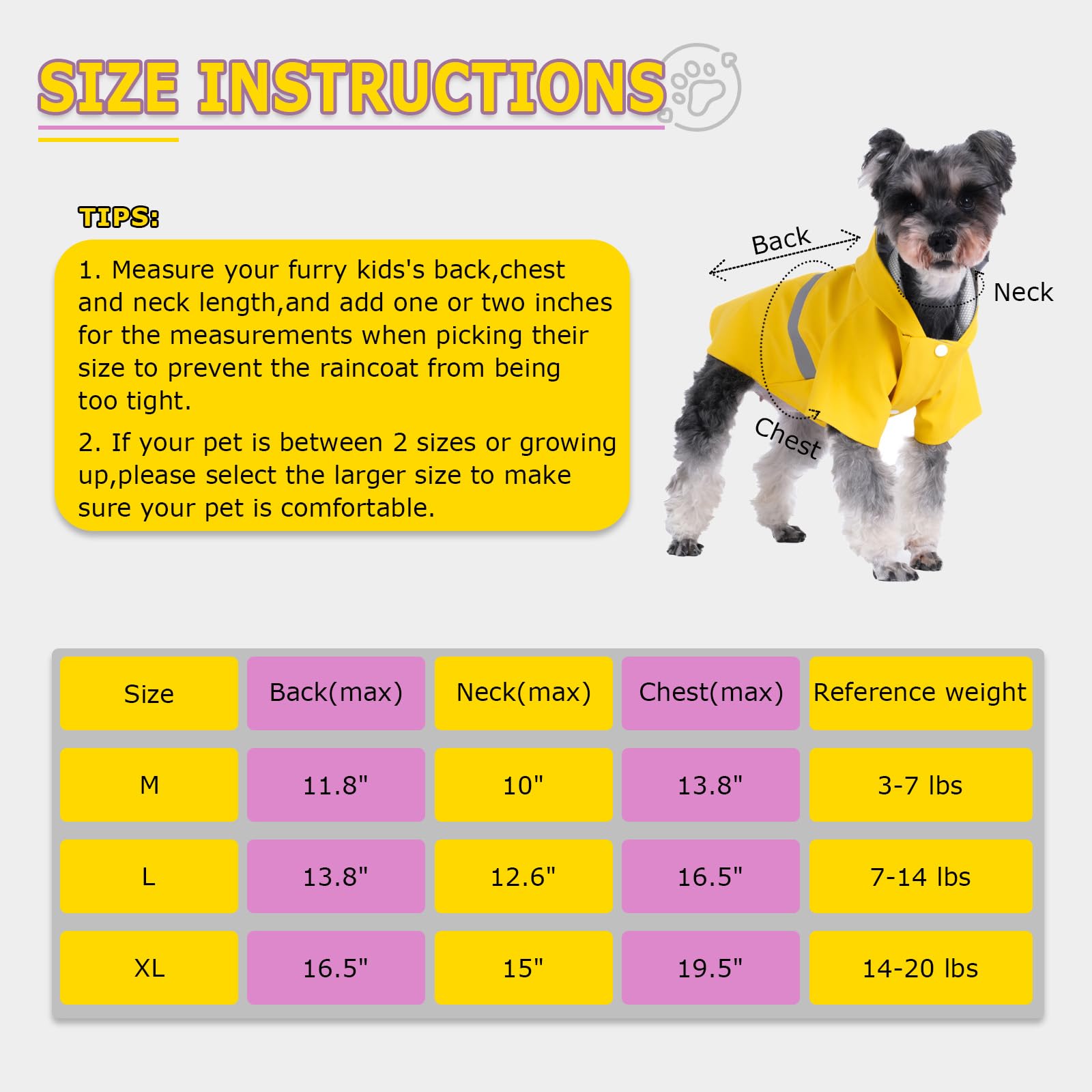 Hi Sprout Dog Raincoat, Dog Rain,Water And Snow Proof Jacket With Hood, Leash Hole And Reflective Strap, Lightweight Puppy Cloth