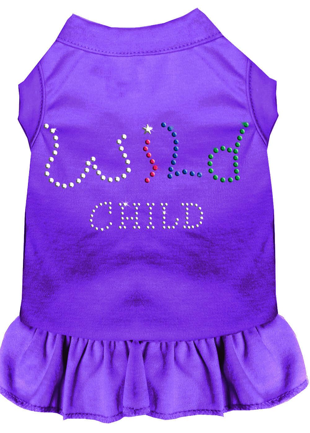 Pet Dog & Cat Dress Rhinestone, &quot;Wild Child&quot; Purple XL (14-20 lbs.)