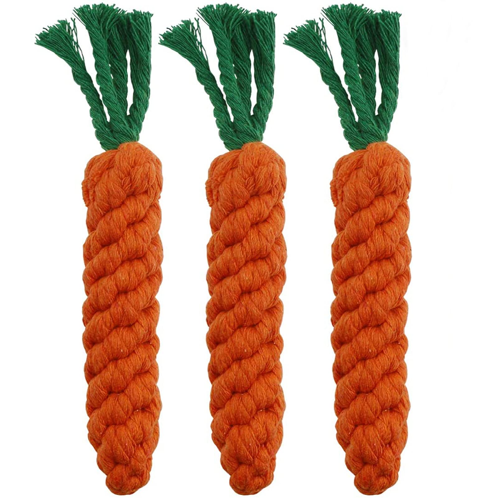 HESUILONG Dog Toys 3 PCS Puppy Teething Chew Toys,Dog Rope Toys,Cat Chew Toys,Safe Braided Rabbit Toys Healthy Gift