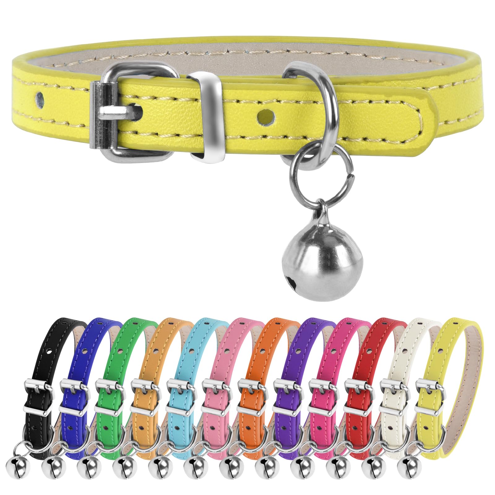 Chengfu Xxs Teacup Dog Collar, Yellow, 3/8 Inch Width
