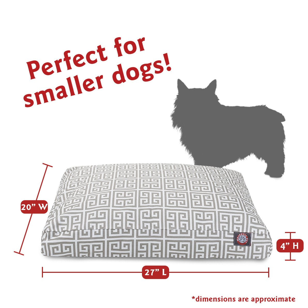Grey Towers Small Rectangle Indoor Outdoor Pet Dog Bed With Removable Washable Cover By Majestic Pet Products