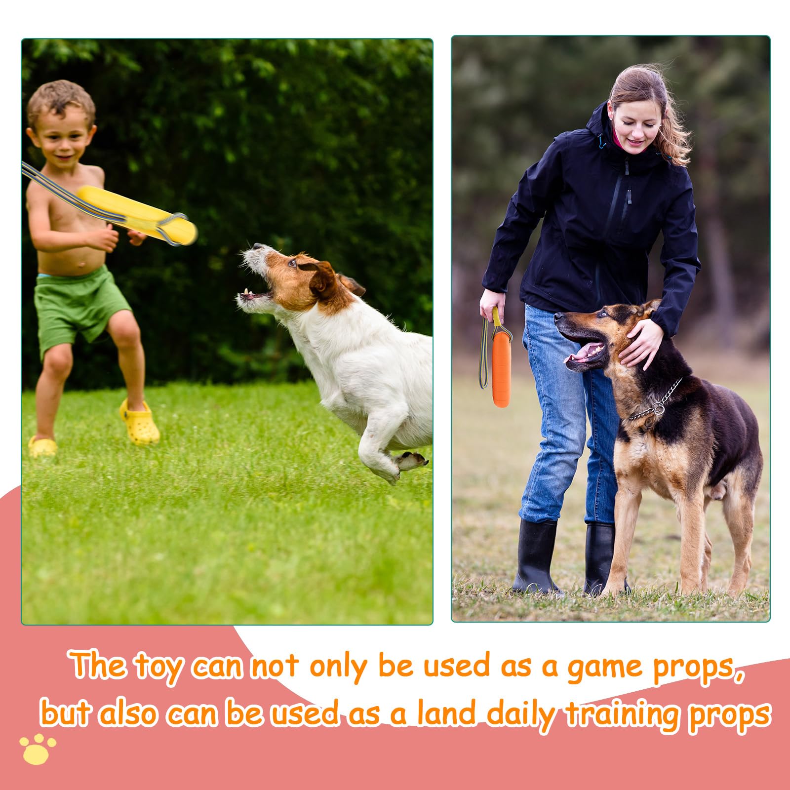 Blueweenly 4 Pcs Interactive Dog Pool Toys With Throw Rope 8.66 X 2 Inch Fetch Training Bumpers Water Floating Toys For Outdoor