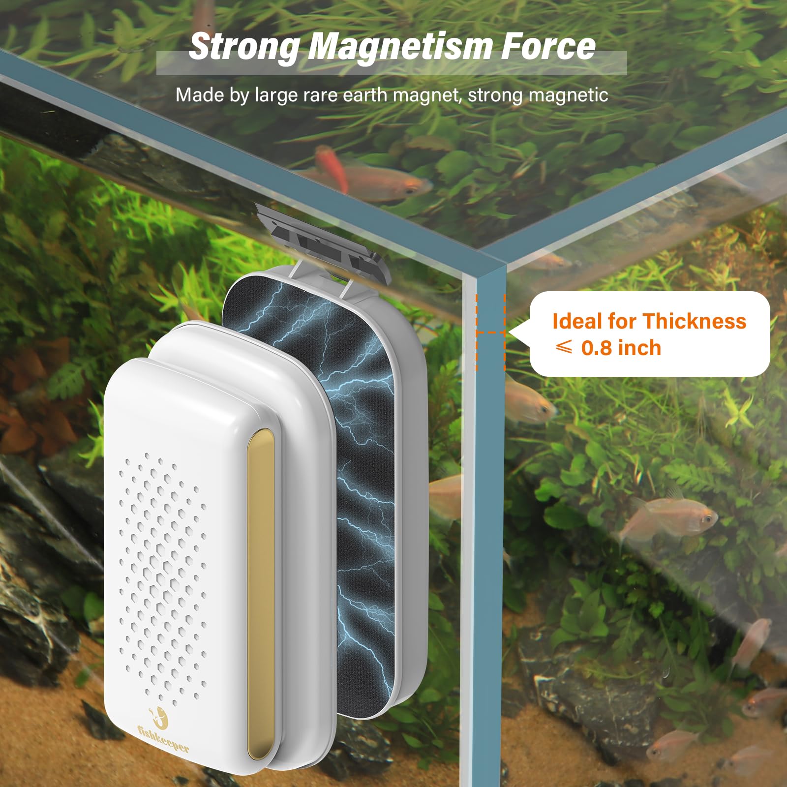 fishkeeper Magnetic Aquarium Fish Tank Glass Cleaner - Exquisite & Super Strong Magnetism, Double Side Floating Algae Scraper Cl