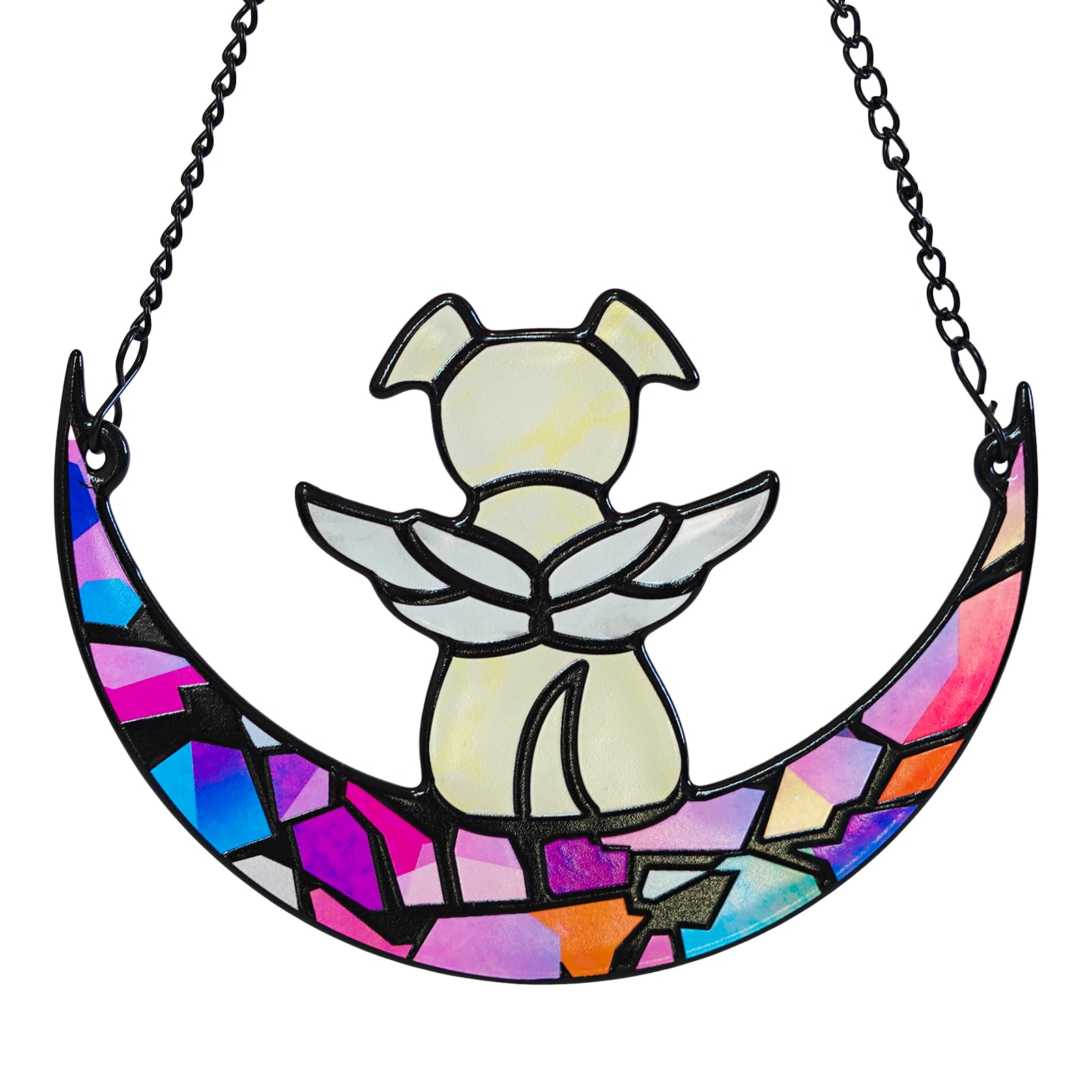 Leotrag Stained Glass Angel Window Hangings Suncatcher Dog Memorial Gifts For Loss Of Dog, Pet Memorial Gifts For Dogs, Loss Of 