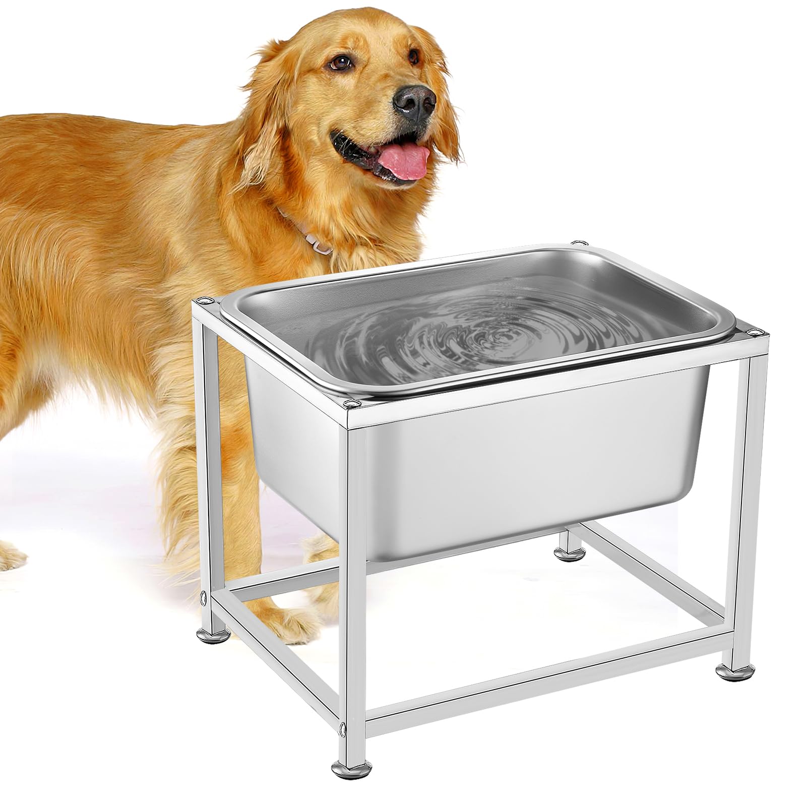 3 Gallons Elevated Dog Water Bowl - 11.5'' H Sturdy Stainless Steel Raised Dog Bowl With Stand For Extra Large Dogs Relief Joint