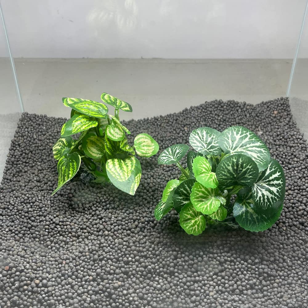 Smoothedo-Pets Aquarium Plants Betta Fish Tank Decorations 4Inch/Small Size Soft Silk Artificial Plant Goldfish Waterscape Fish Hides Snake Tank/Reptiles Plants