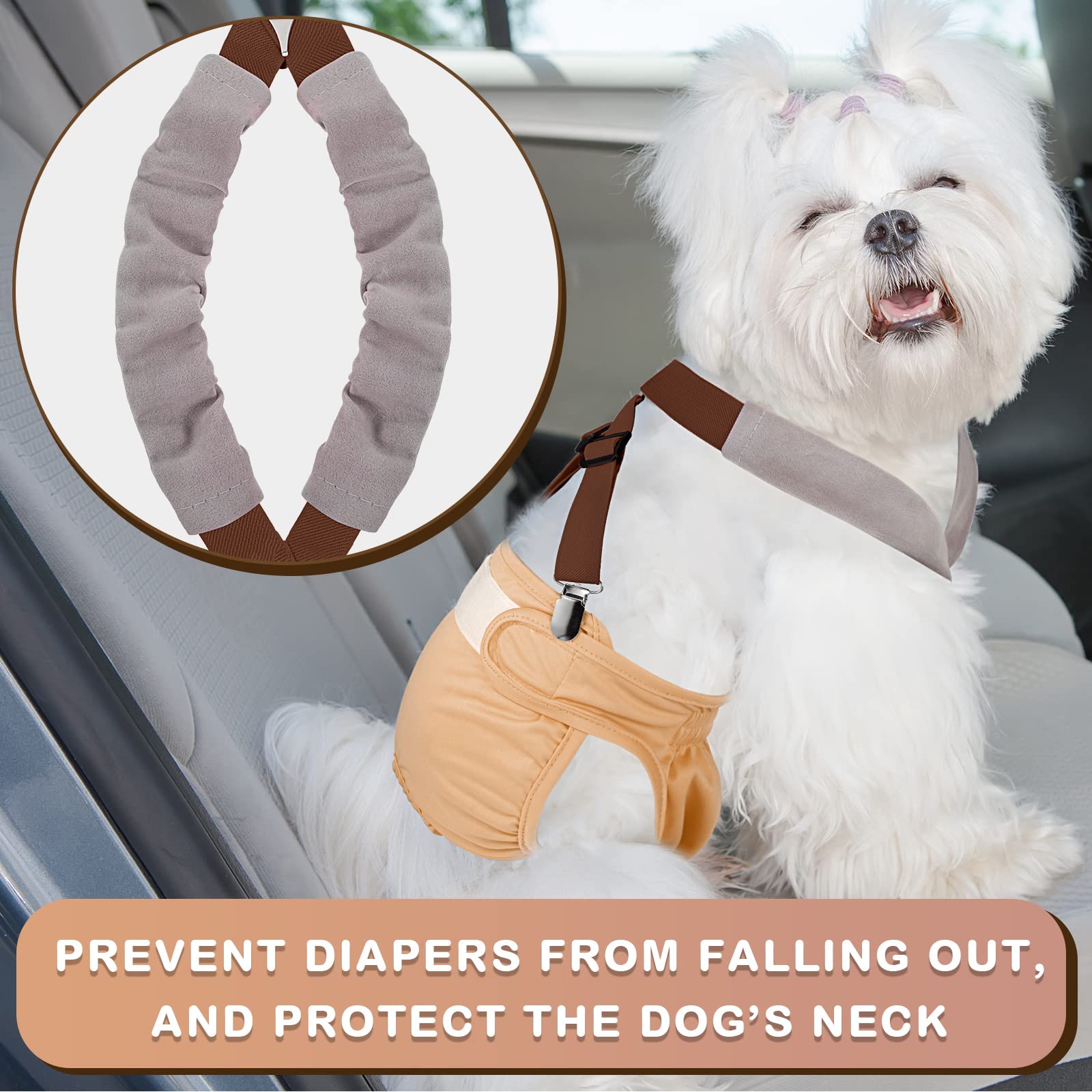 2 Pieces Dog Diaper Suspenders Belly Bands Canine Harness Keep Diaper On Your Dog For Small Medium And Large Dogs (Black, Brown, Small)