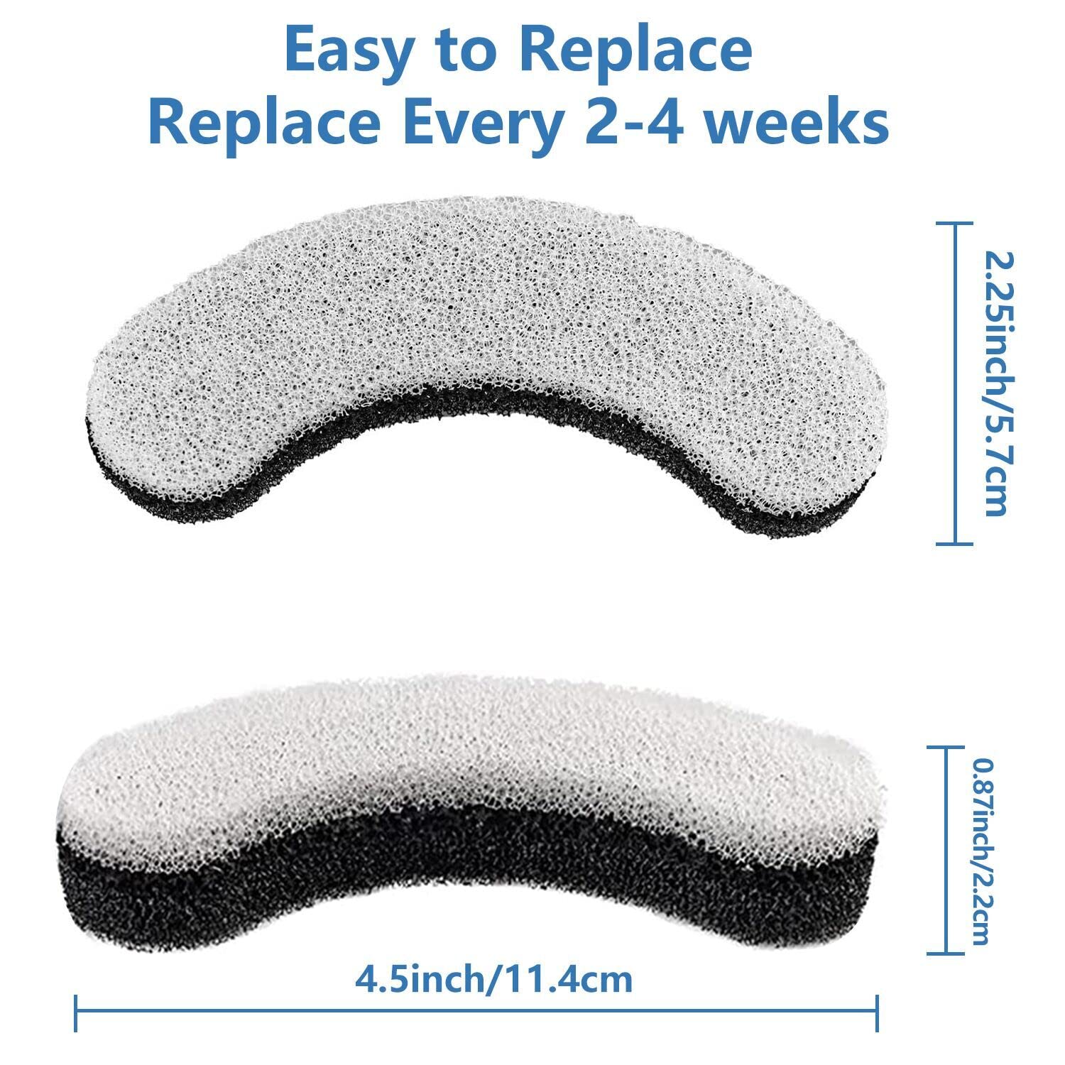 Replacement Premium Water Filter For Npet Wf050 Transparent Water Fountain, Arc-Shaped, Washable Pet Fountain Filters With Triple Filtration System, 12 Pack