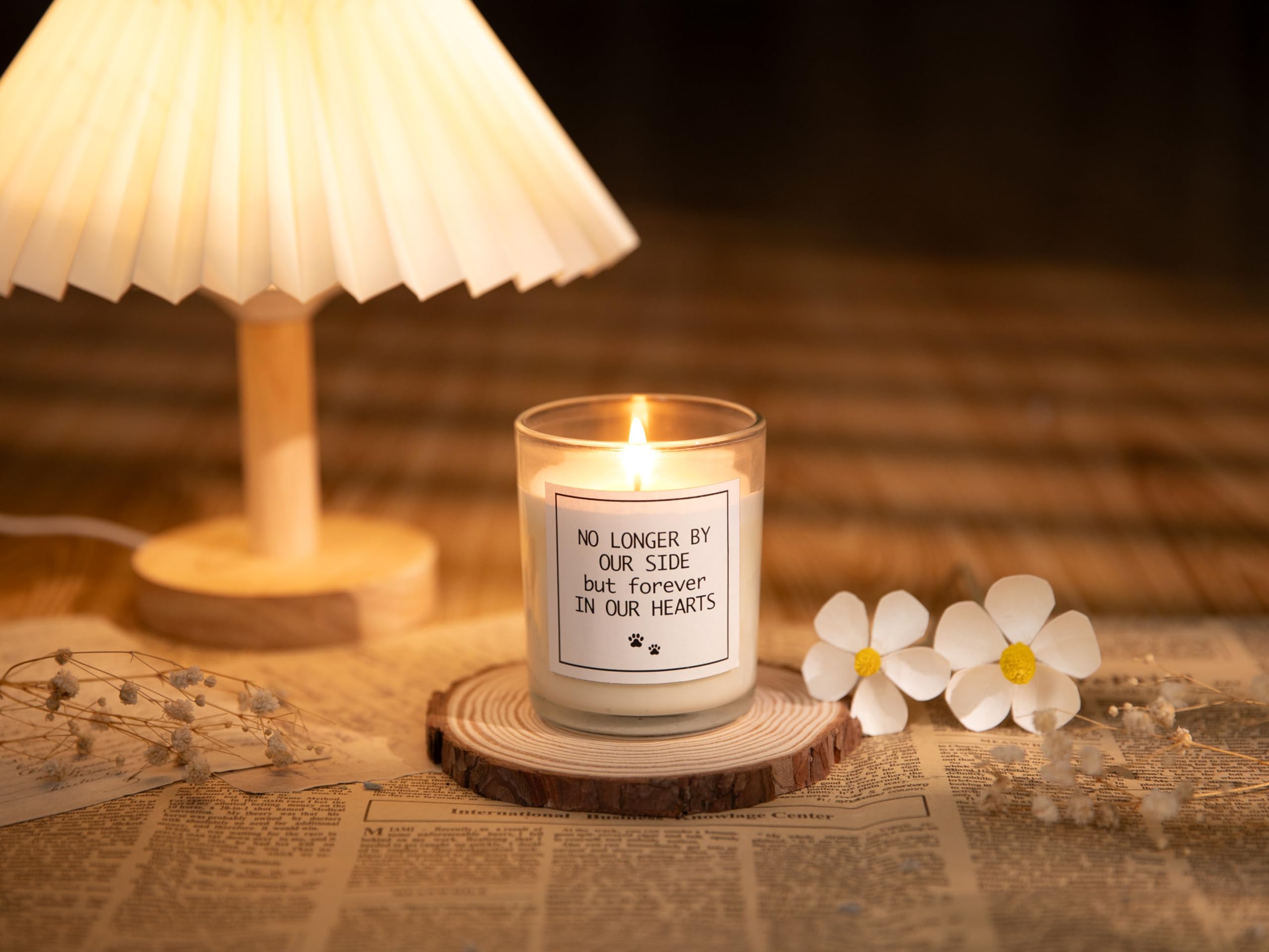 No Longer By Our Side But Forever In Our Hearts Candle - Dog Memorial Gifts For Loss Of Dog, Pet Loss Sympathy Gifts, Pet Friend