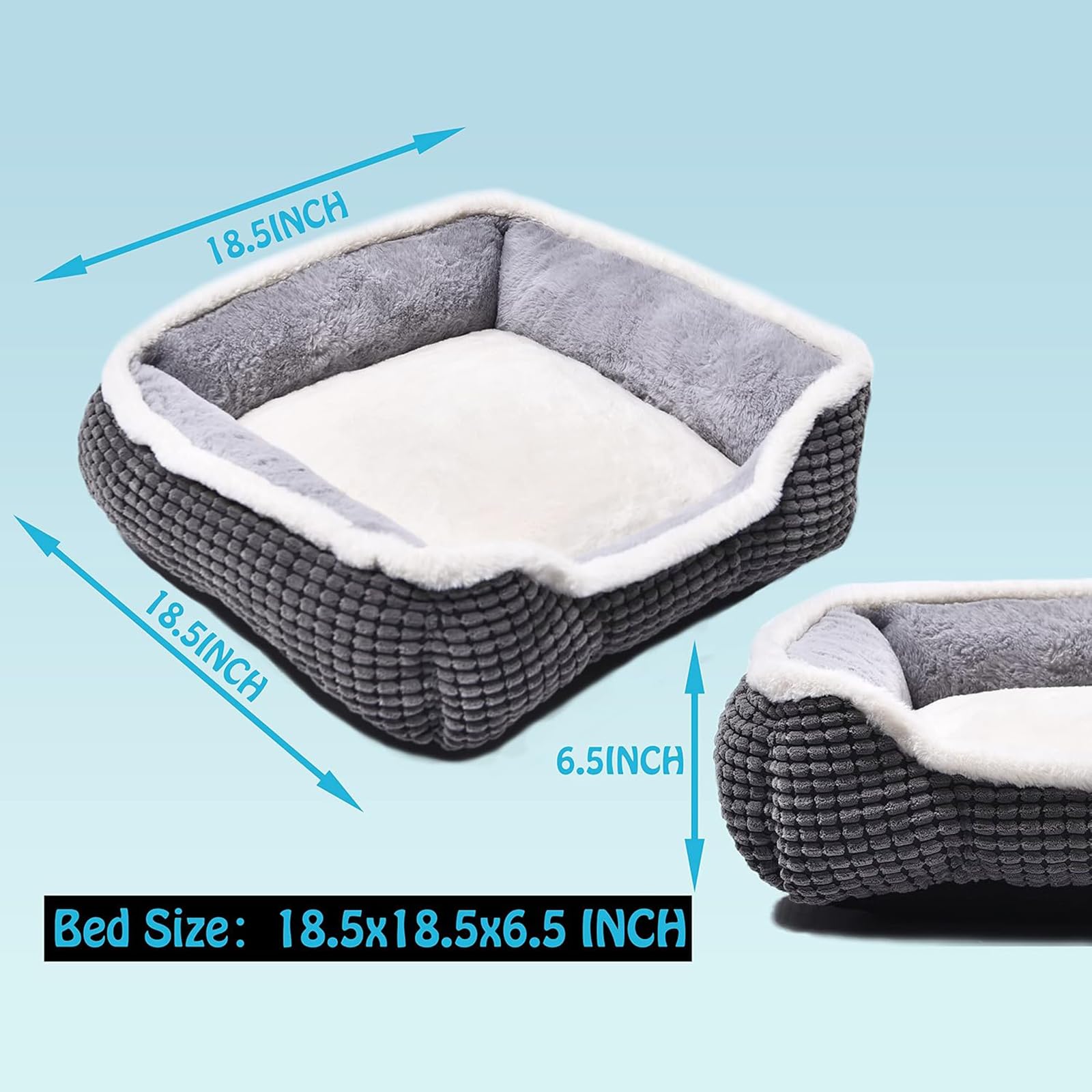 Dog Bed For Medium Dogs,Cute Cat Bed For Indoor Cats,Washabel Super Soft Durable Kitten Bed And Puppy Bed, Anti-Slip & Water-Res