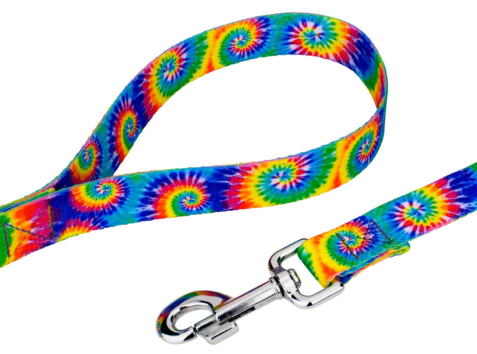 Country Brook Petz - Premium Classic Tie Dye Dog Collar And Leash - Groovy Collection Featuring Far Out Designs (1 Inch, Large)