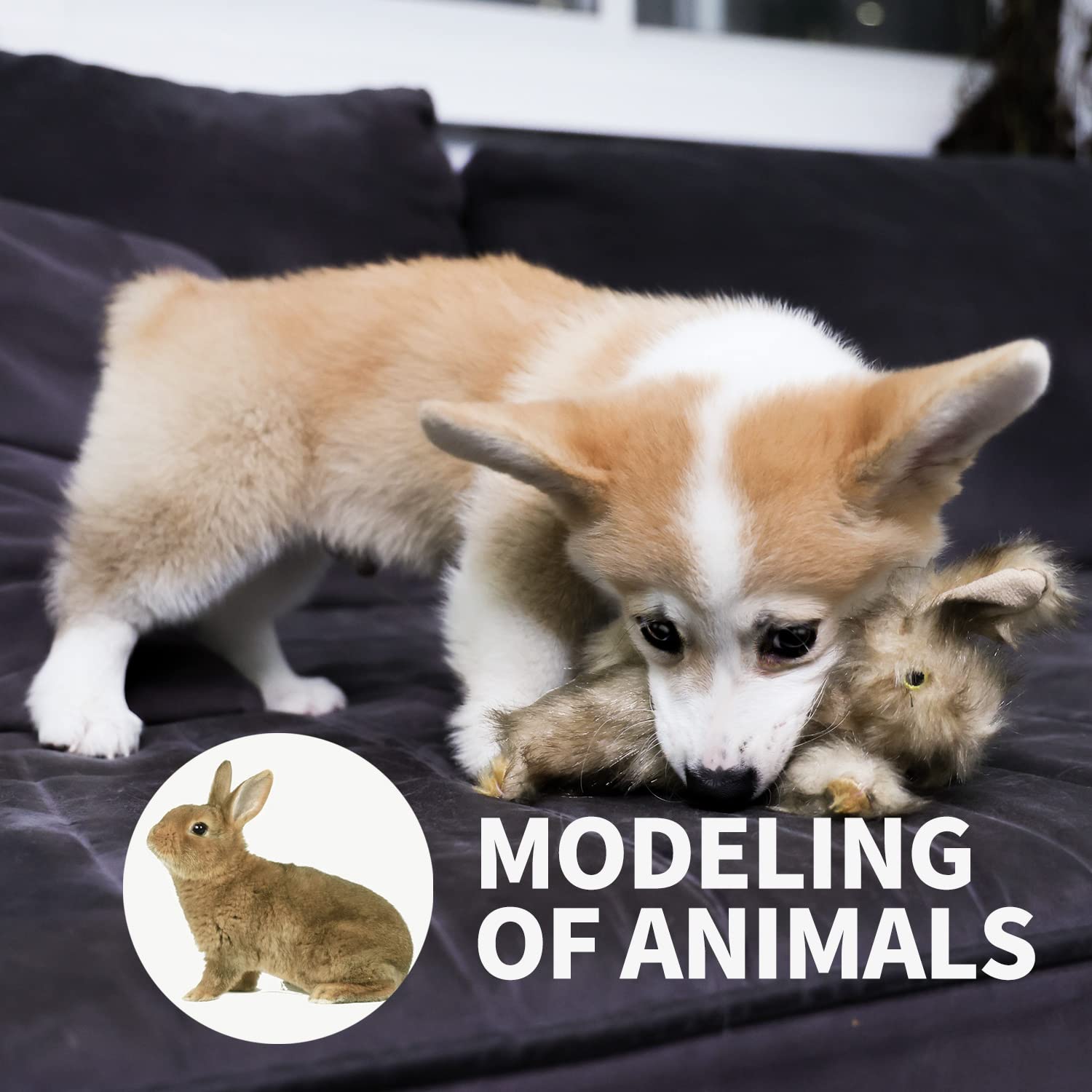 All For Paws Classic Brown Rabbit Pet Toys, Small