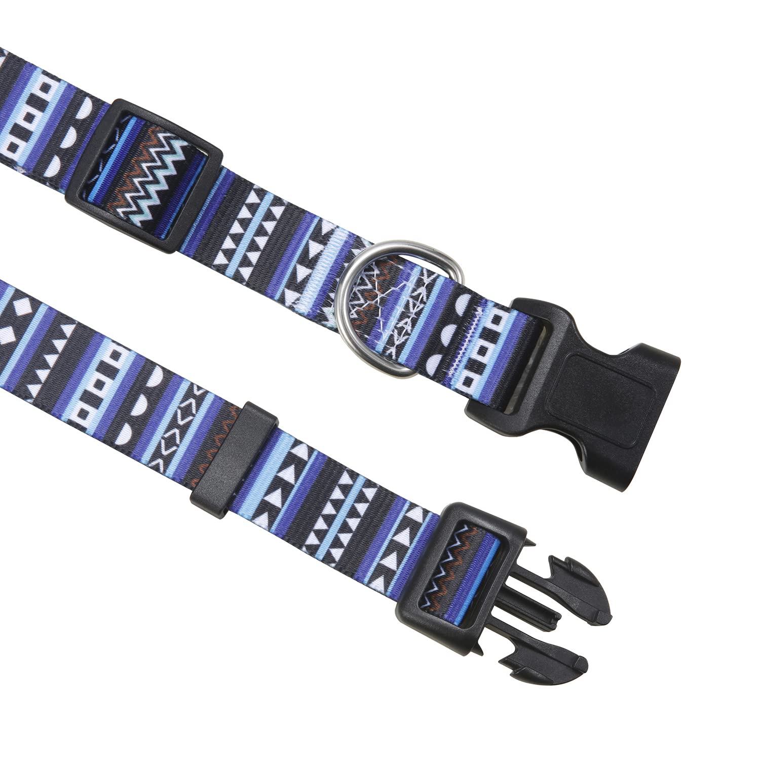 Mihqy Dog Collar And Leash Set With Bohemia Floral Tribal Geometric Patterns - Soft Ethnic Style Collar Adjustable For Small Medium Large Dogs(Bohemian Blue Set,M)