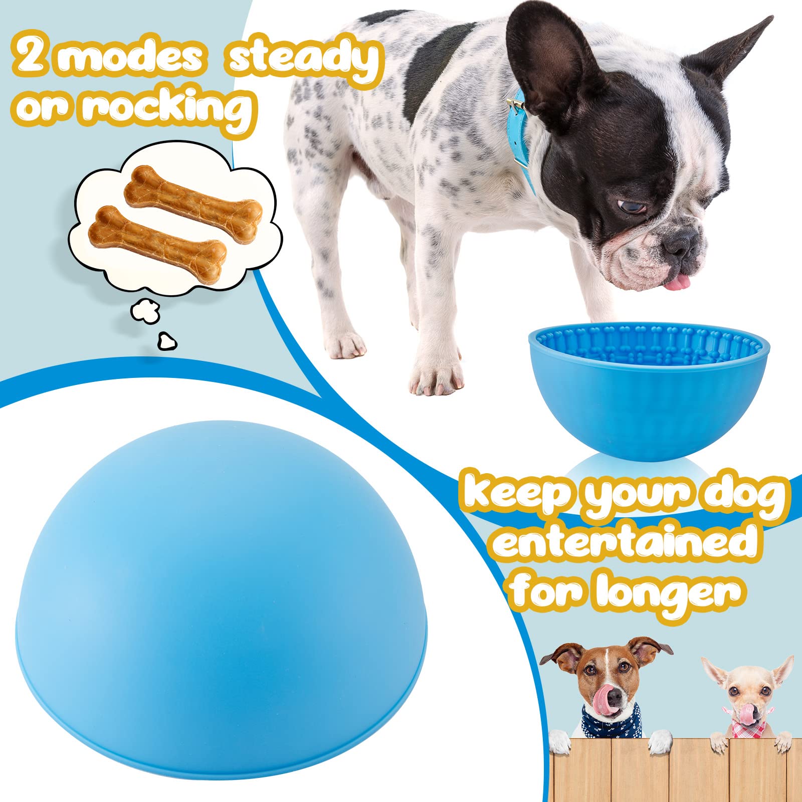 Patelai 2 Pcs Dog Enrichment Lick Bowls Silicone Freeze Bowls Interactive Cat Licking Mats Slow Feeders for Pet Oral Health Bore