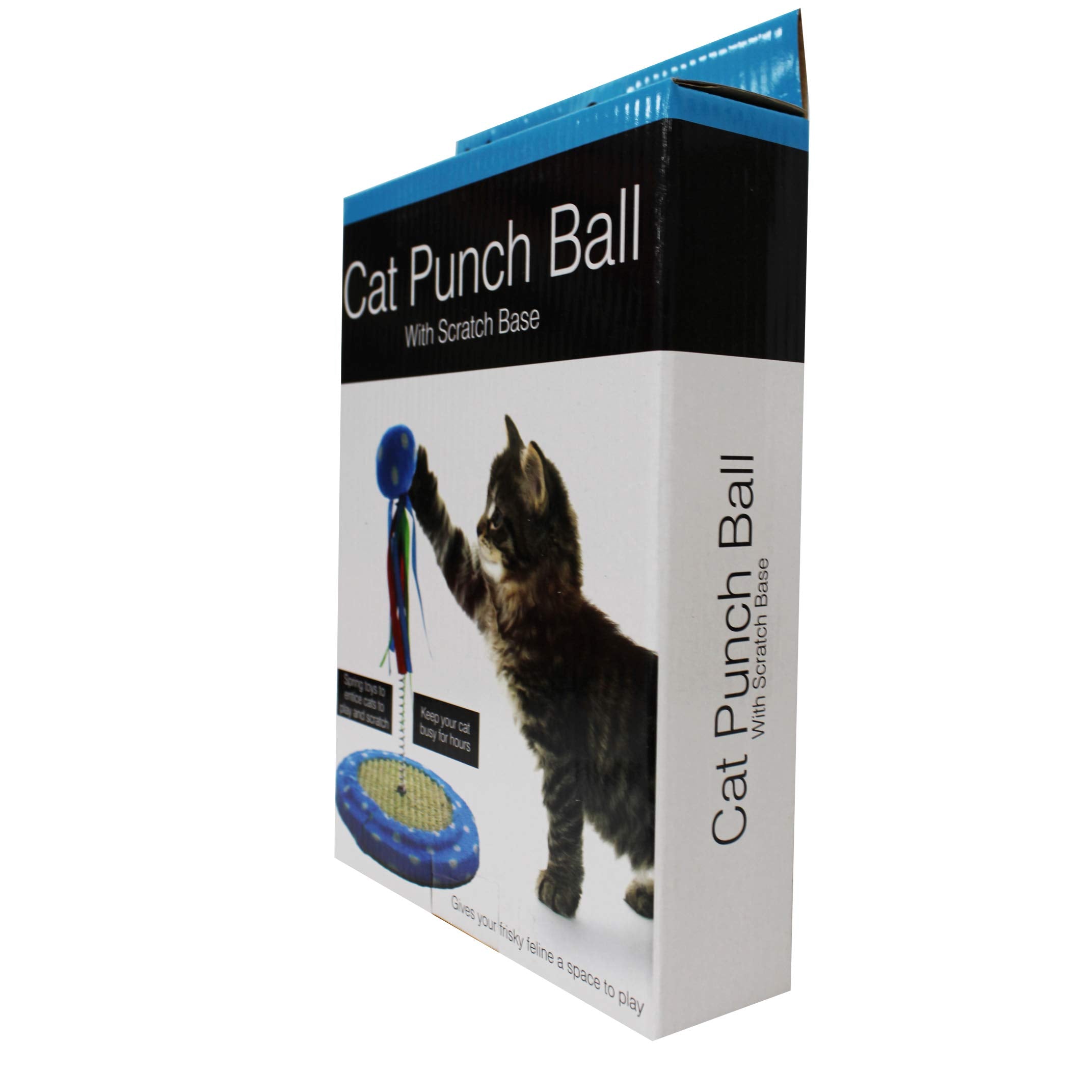 Pets First Cat Toy Punching Bag Ball Fun Activity With Scratching Board - Entertain Your Pet- Great Exercise